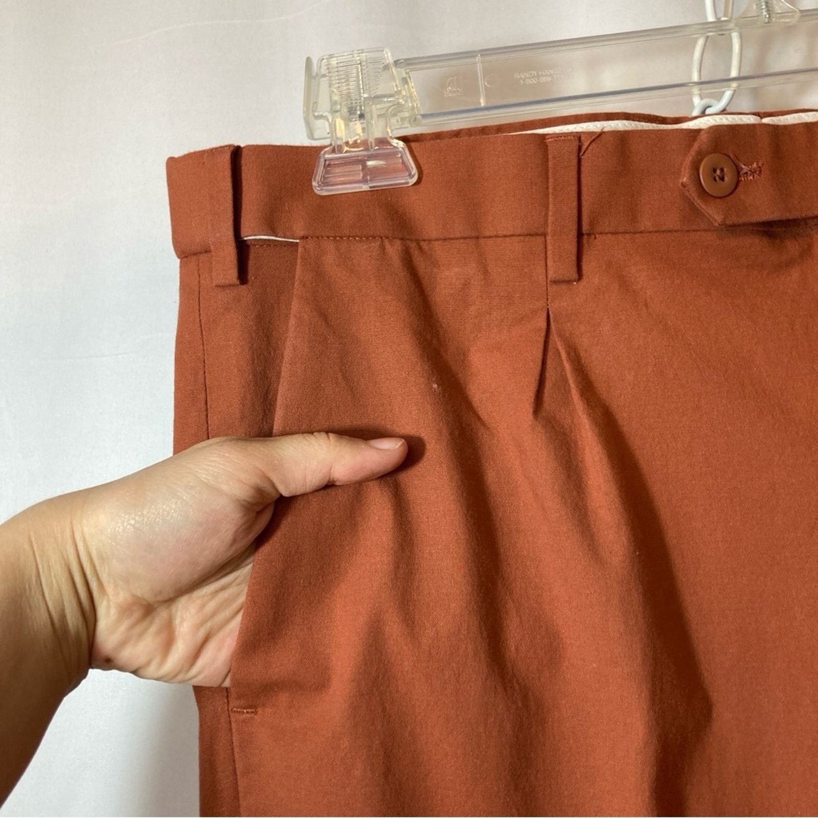 Express Express Extra Slim Rust Red Khaki Straight Leg Chino Pants Size US 34 / EU 50 - 5 Thumbnail