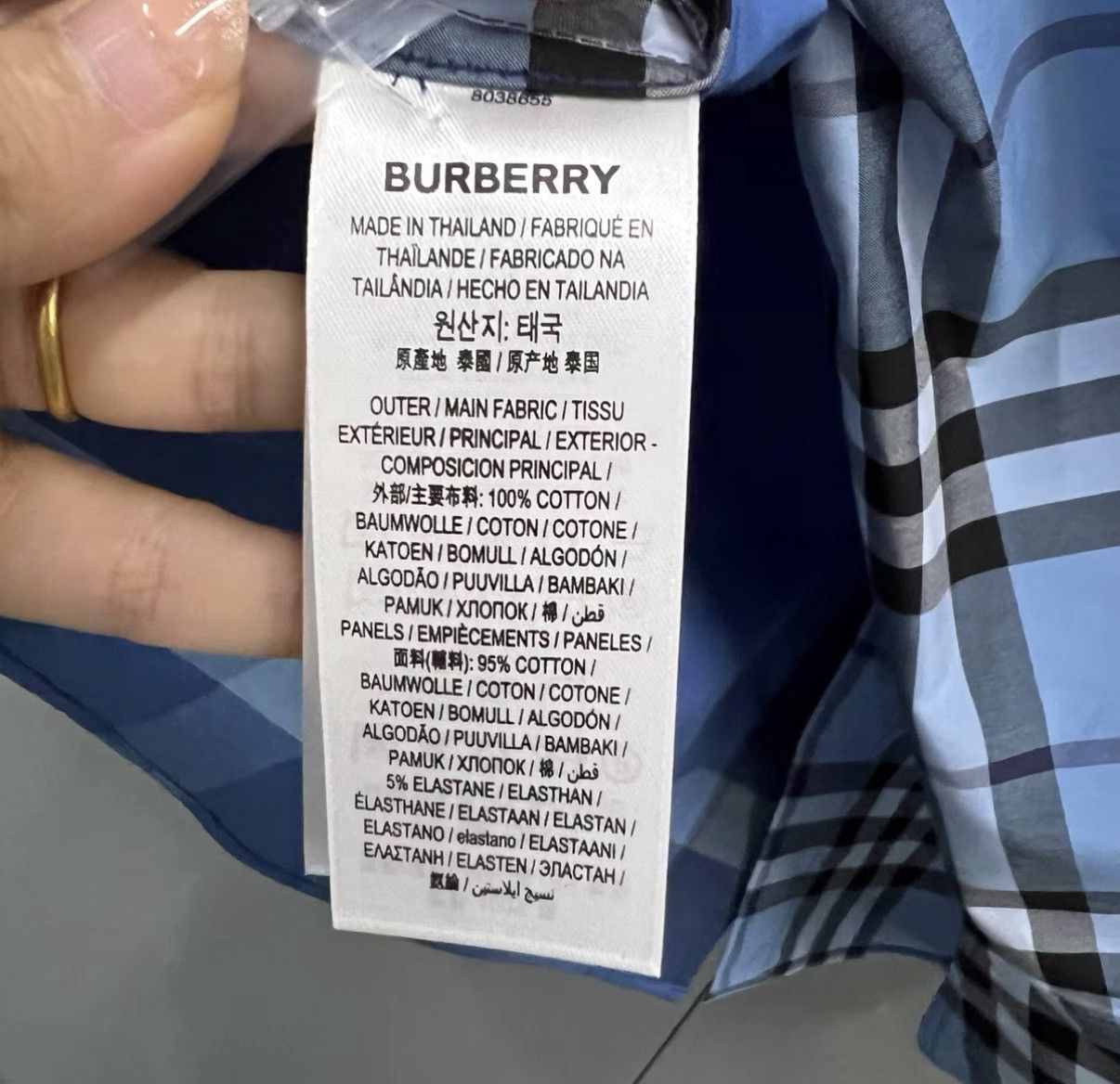Burberry Burberry Blue Check Spliced Shirt J41 Size US XS / EU 42 / 0 - 3 Thumbnail