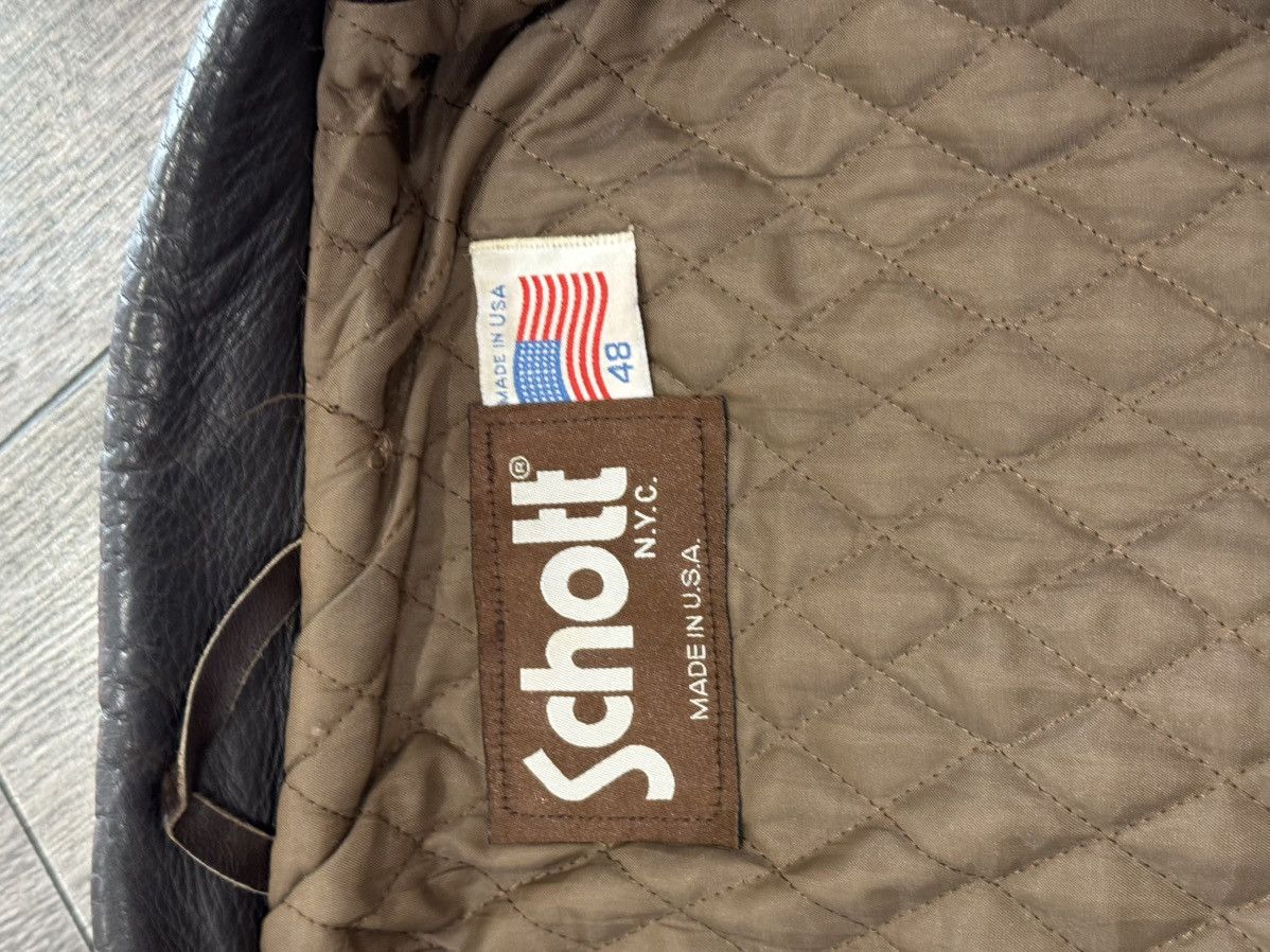 Schott Schott 544 deep brown cowhide leather jacket size 48 Usa Size US XXL / EU 58 / 5 - 24 Thumbnail