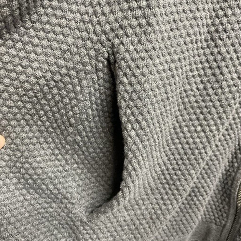 Theory Theory Gray Waverly Waffle Textured Full Zip Cardigan Men2XL Size US XXL / EU 58 / 5 - 6 Thumbnail