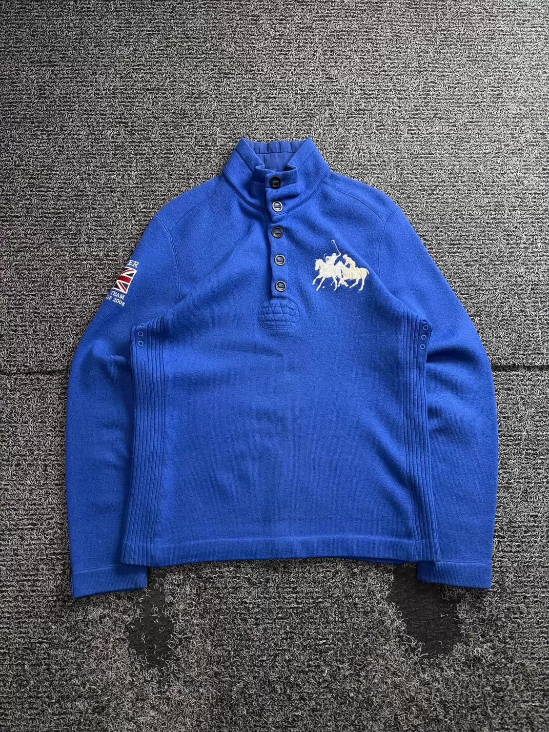 Polo Ralph Lauren RL Prussian Blue Polo Half-Zip Jacket Unisex Vintage Size US L / EU 52-54 / 3 - 3 Thumbnail