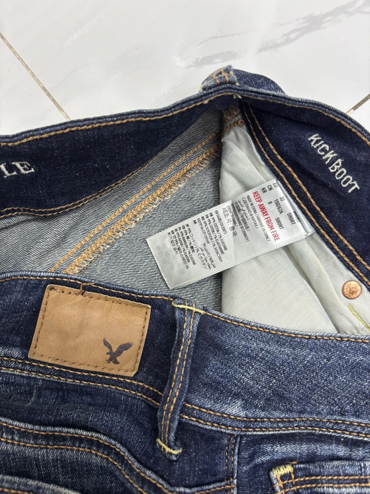 If Six Was Nine × Japanese Brand Flare Jeans Kick Bootcut American Eagle Distressed Denim Size 27" / US 4 / IT 40 - 10 Thumbnail