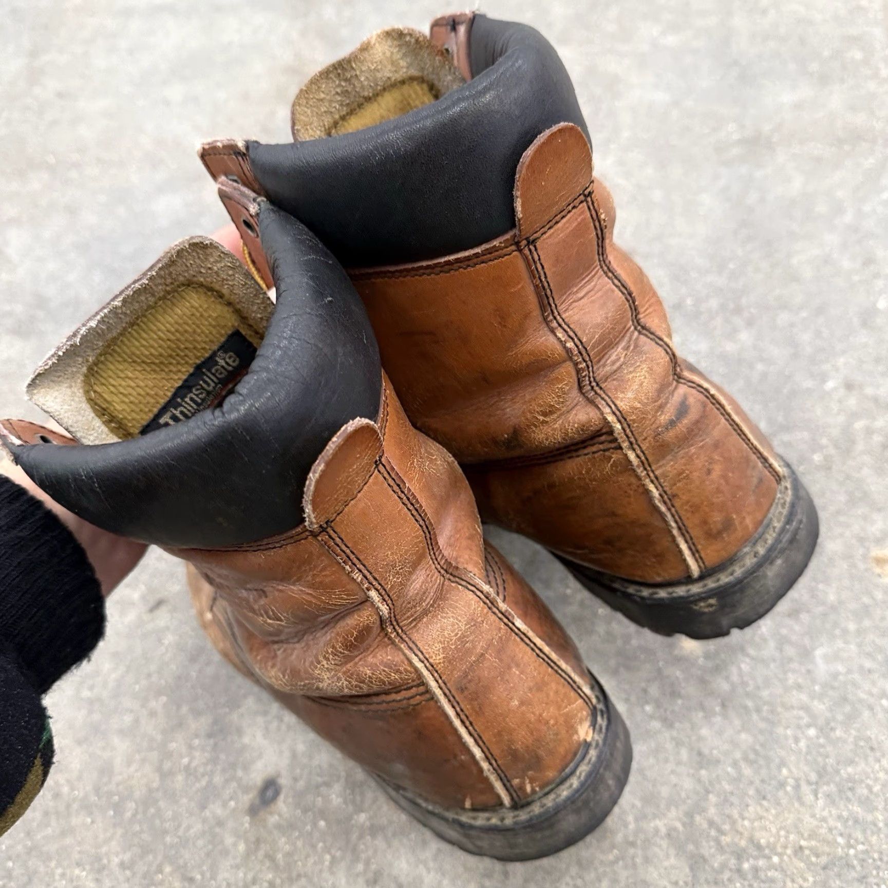 Vintage VINTAGE Knapp Boot Mens Work Brown Leather 10.5 E Chukka Distressed Leather Upper Outsole 2856 Distressed Size US 11 / EU 44 - 7 Thumbnail