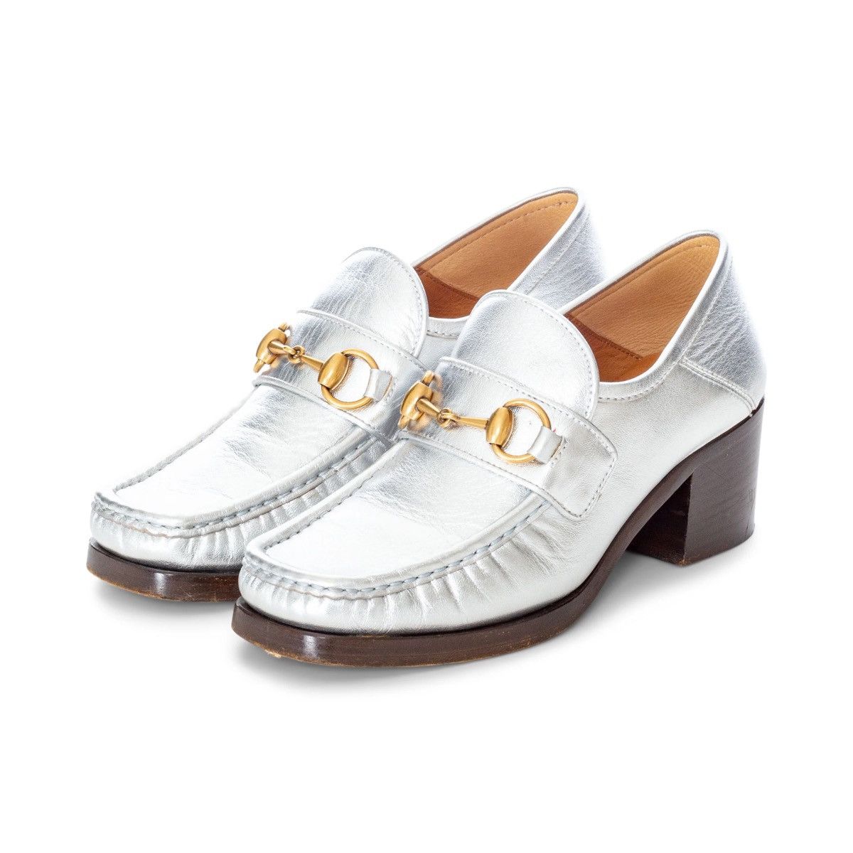 Gucci Gucci Vegas Leather Horsebit Loafers Argento Size US 9 / IT 39 - 1 Thumbnail