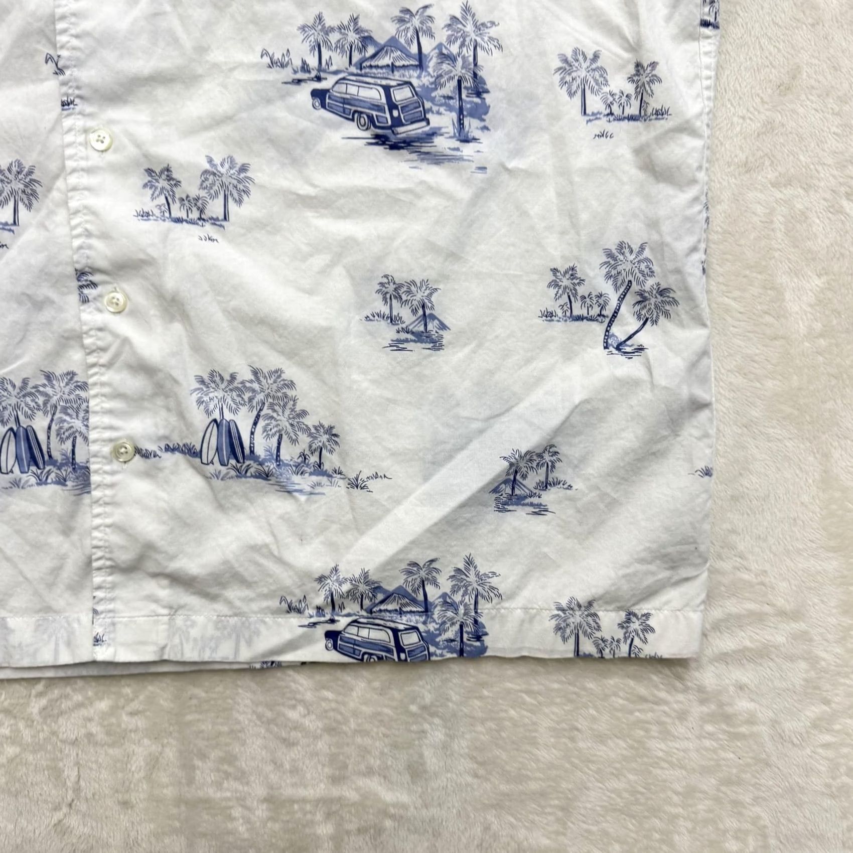 Brooks Brothers VINTAGE Brooks Brothers Shirt Mens XL White Blue Hawaiian Beach Print Button Front Size US XL / EU 56 / 4 - 4 Thumbnail