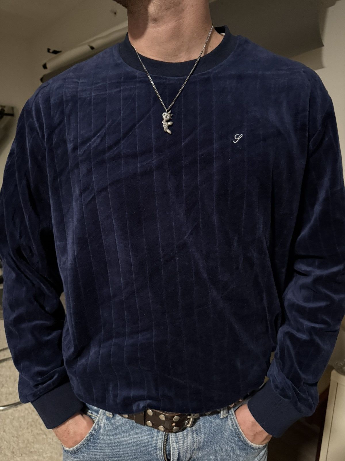 Supreme Supreme Men's Sweater - Blue Velvet Size US XL / EU 56 / 4 - 2 Thumbnail