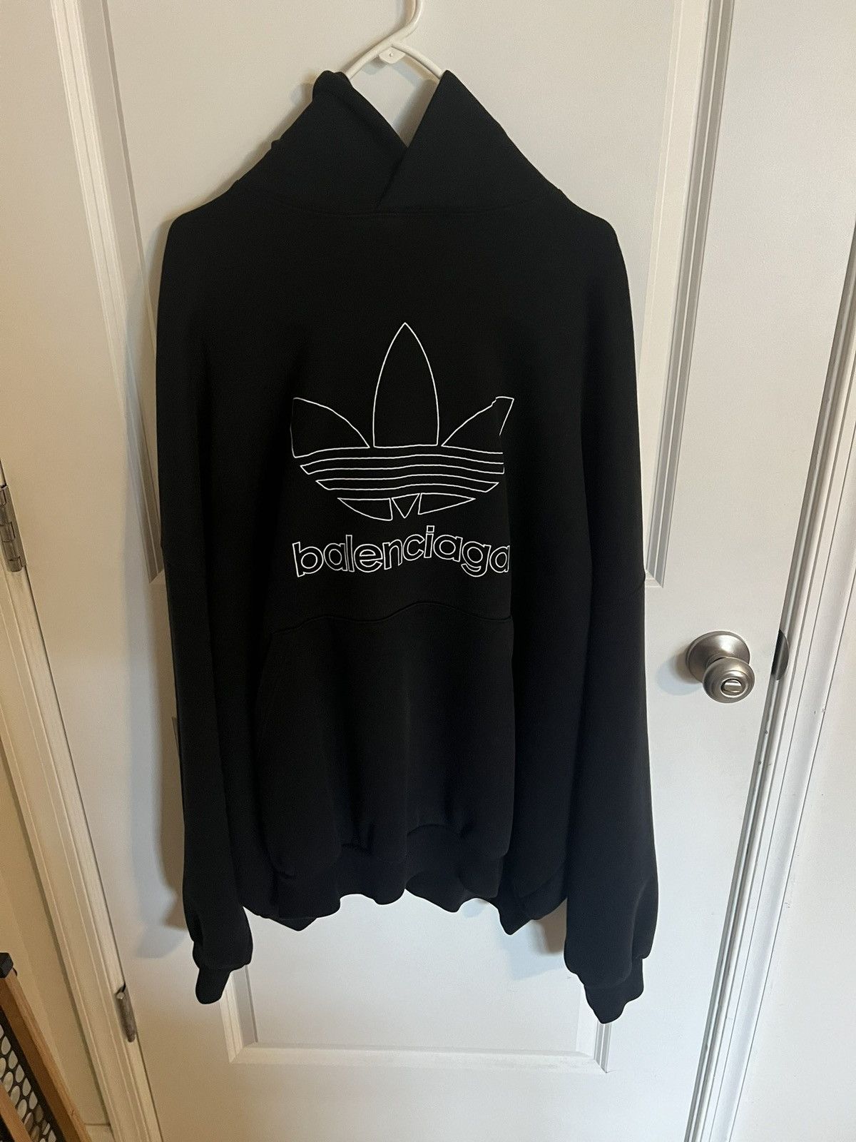 Adidas × Balenciaga Balenciaga Adidas Collab Hoodie in Black Trefoil Size US L / EU 52-54 / 3 - 1 Thumbnail