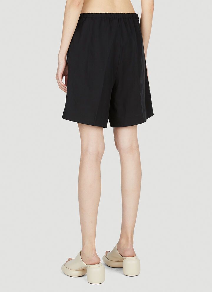 Toteme o1mle0525 Press-Creased Drawstring Shorts in Black Size 25" / US 0 / IT 36 - 4 Thumbnail