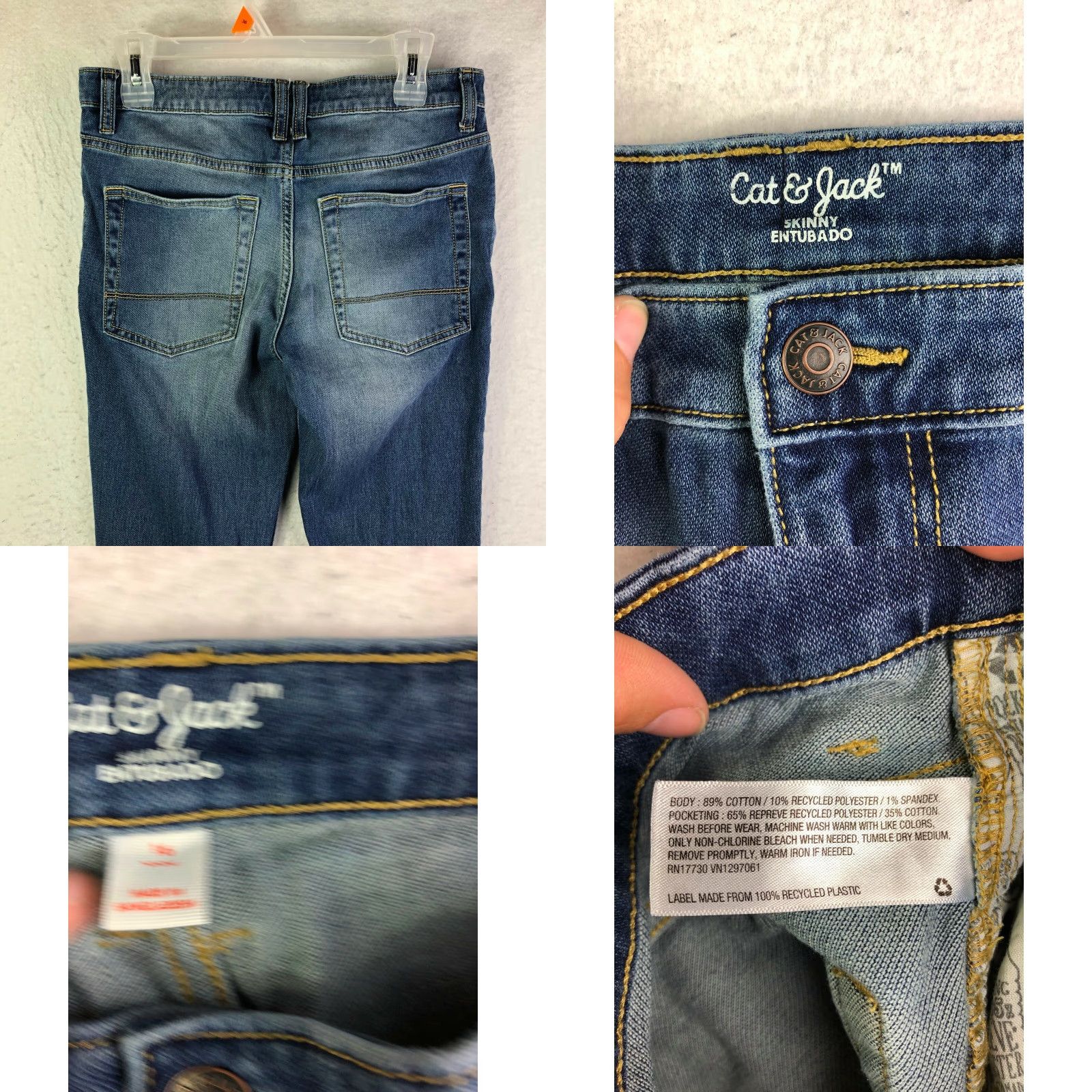 Vintage Cat & Jack Mid Rise Skinny Jeans Juniors Medium Wash Blue Denim Women Boys Girls? Size 32" / US 10 / IT 46 - 8 Thumbnail