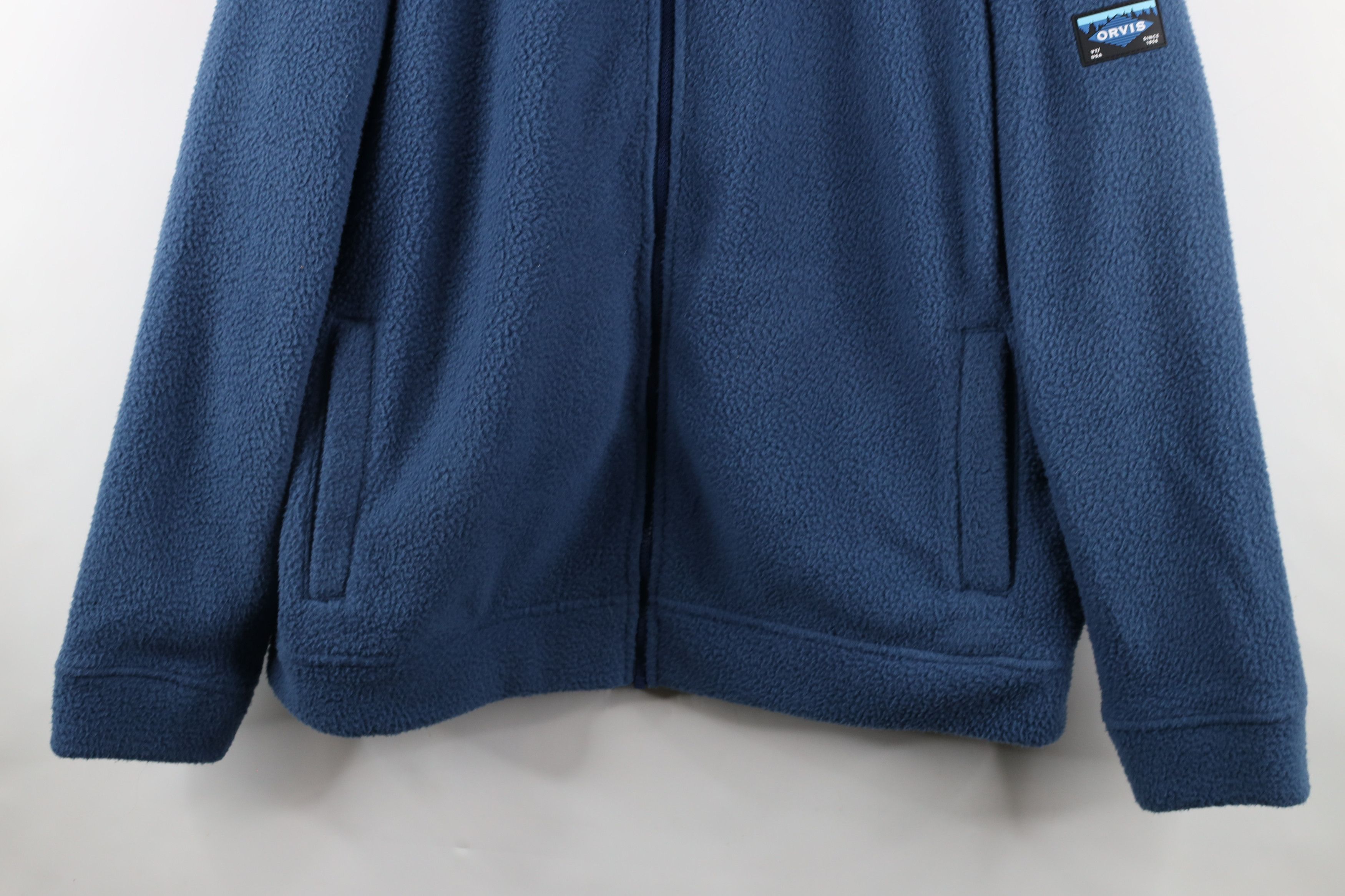 Orvis × Vintage Vintage Orvis Spell Out Box Logo Full Zip Fleece Jacket Blue Size US L / EU 52-54 / 3 - 3 Thumbnail