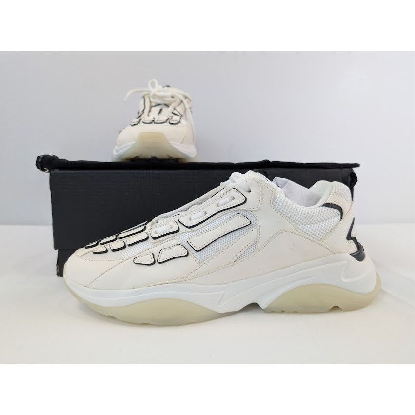 Amiri o1rshd1 Bone Runner Sneakers in White / Black Painted Edge Size US 14 / EU 47 - 21 Thumbnail