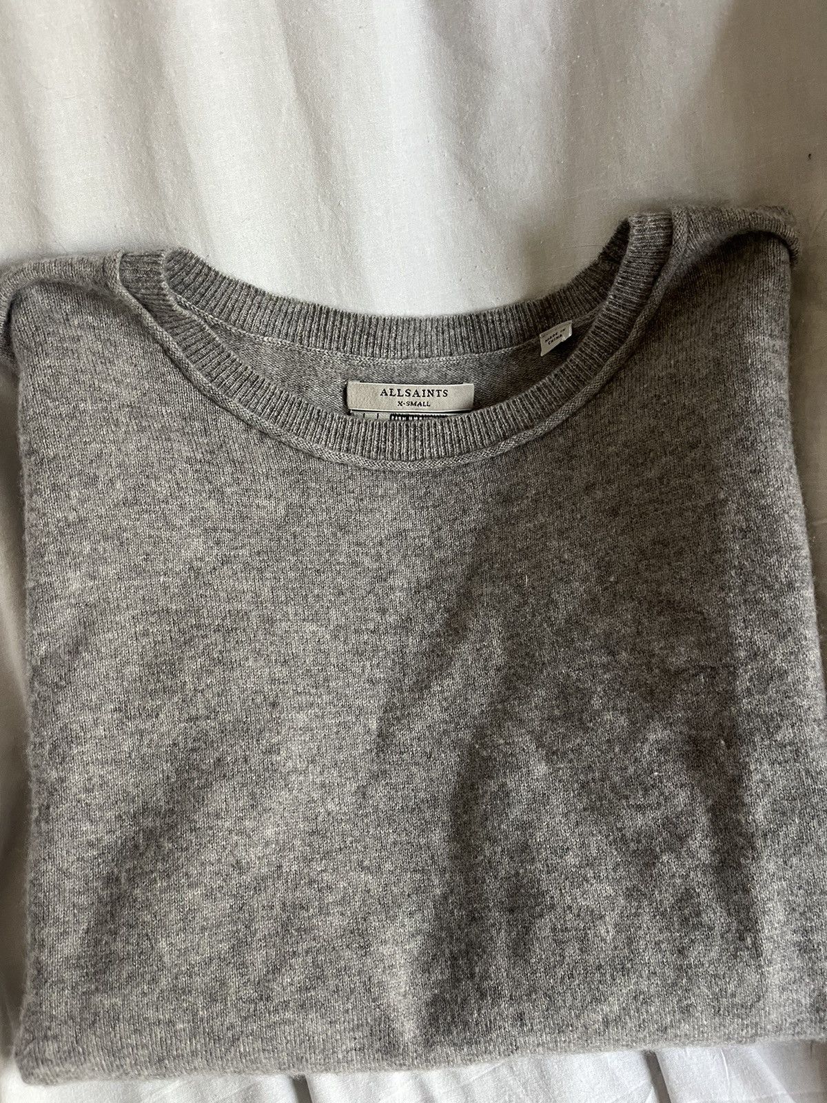Allsaints ALLSAINTS GREY CASHMERE SWEATER SZ XS Size XS / US 0-2 / IT 36-38 - 2 Thumbnail