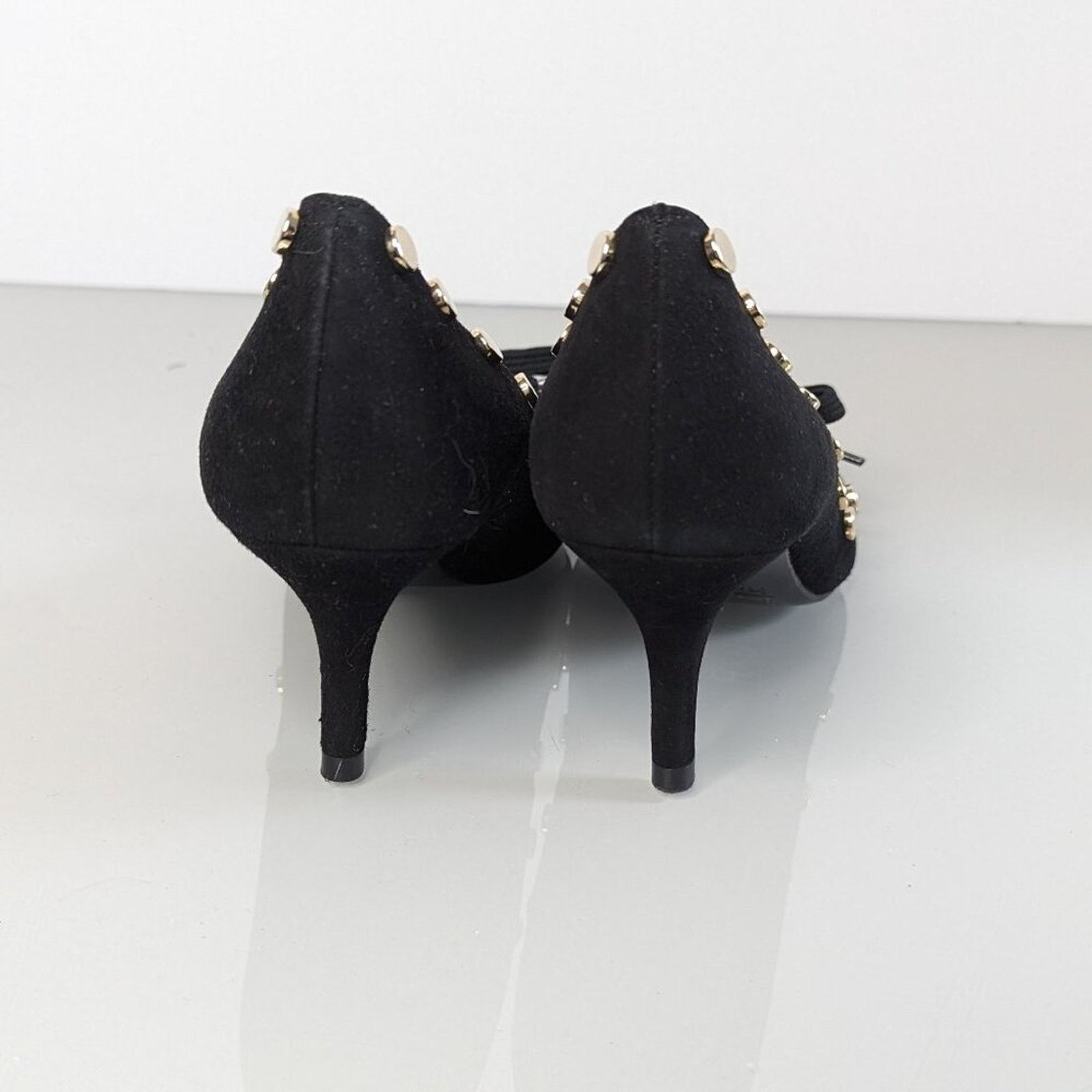 Anthropologie Anthropologie Hoss Intropia Black Pointed Toe Heels Bows 37 Size US 7 / IT 37 - 3 Thumbnail