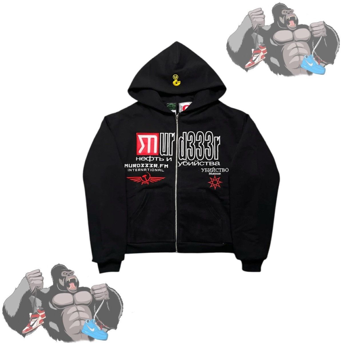 murd333r.fm MURD333R.FM X Greedy Unit Double Layered Hoodie