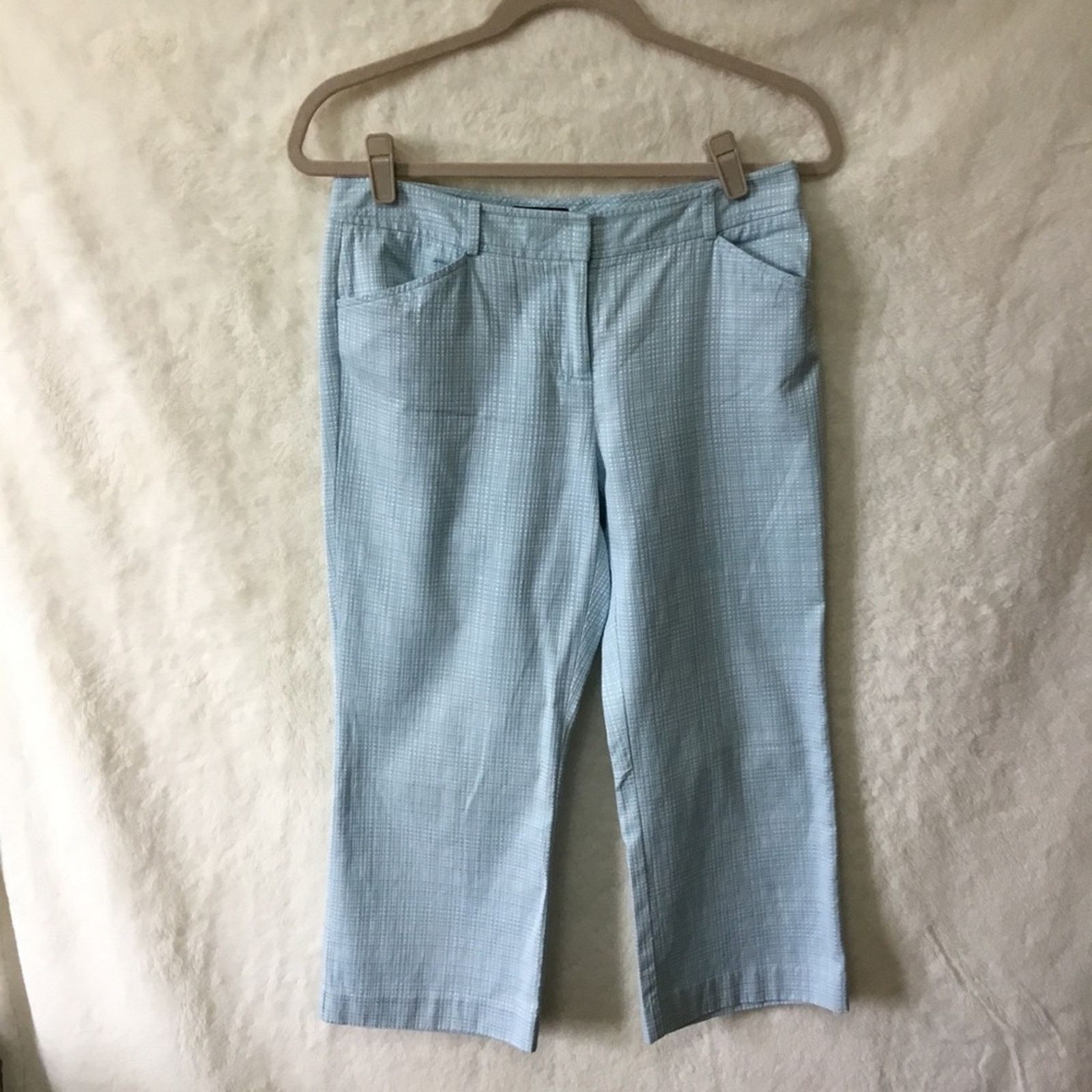 Ann Taylor Ann Taylor Blue Pattern Crop Pants Size 28" / US 6 / IT 42 - 2 Thumbnail