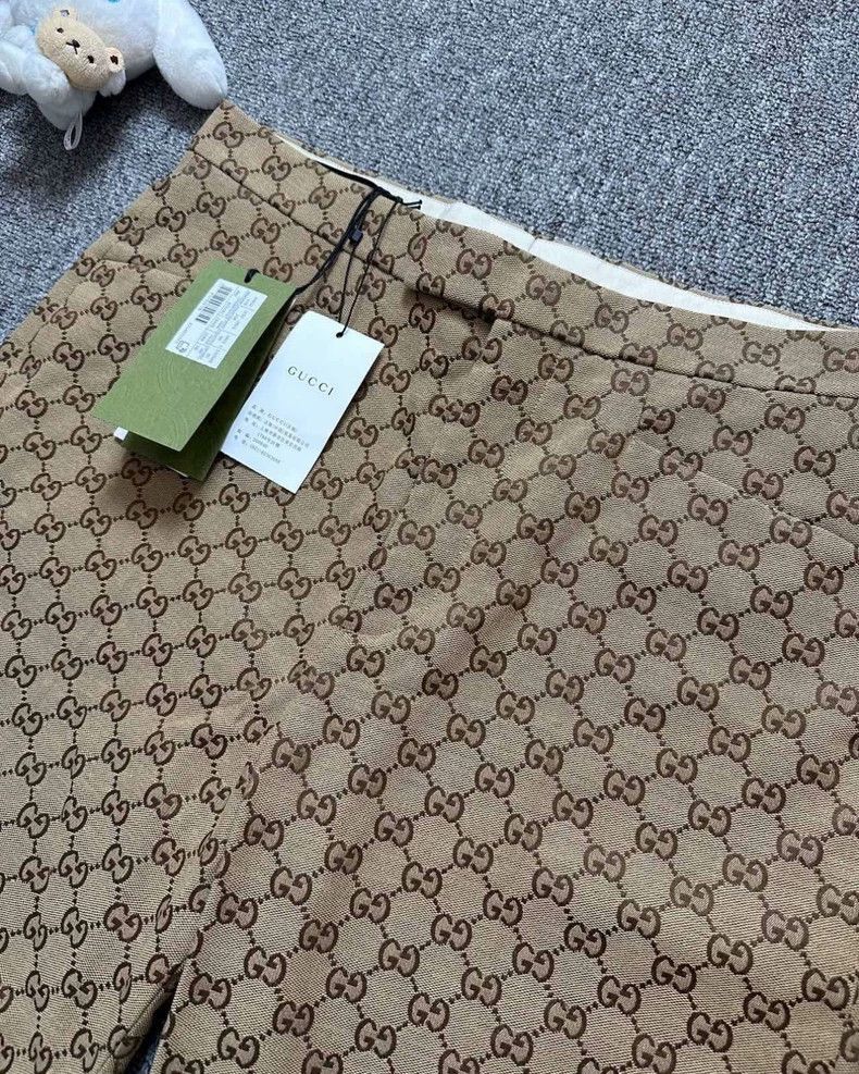 Gucci Gucci Brown Logo Print Shorts-2506 Size US 44 / EU 60 - 2 Thumbnail
