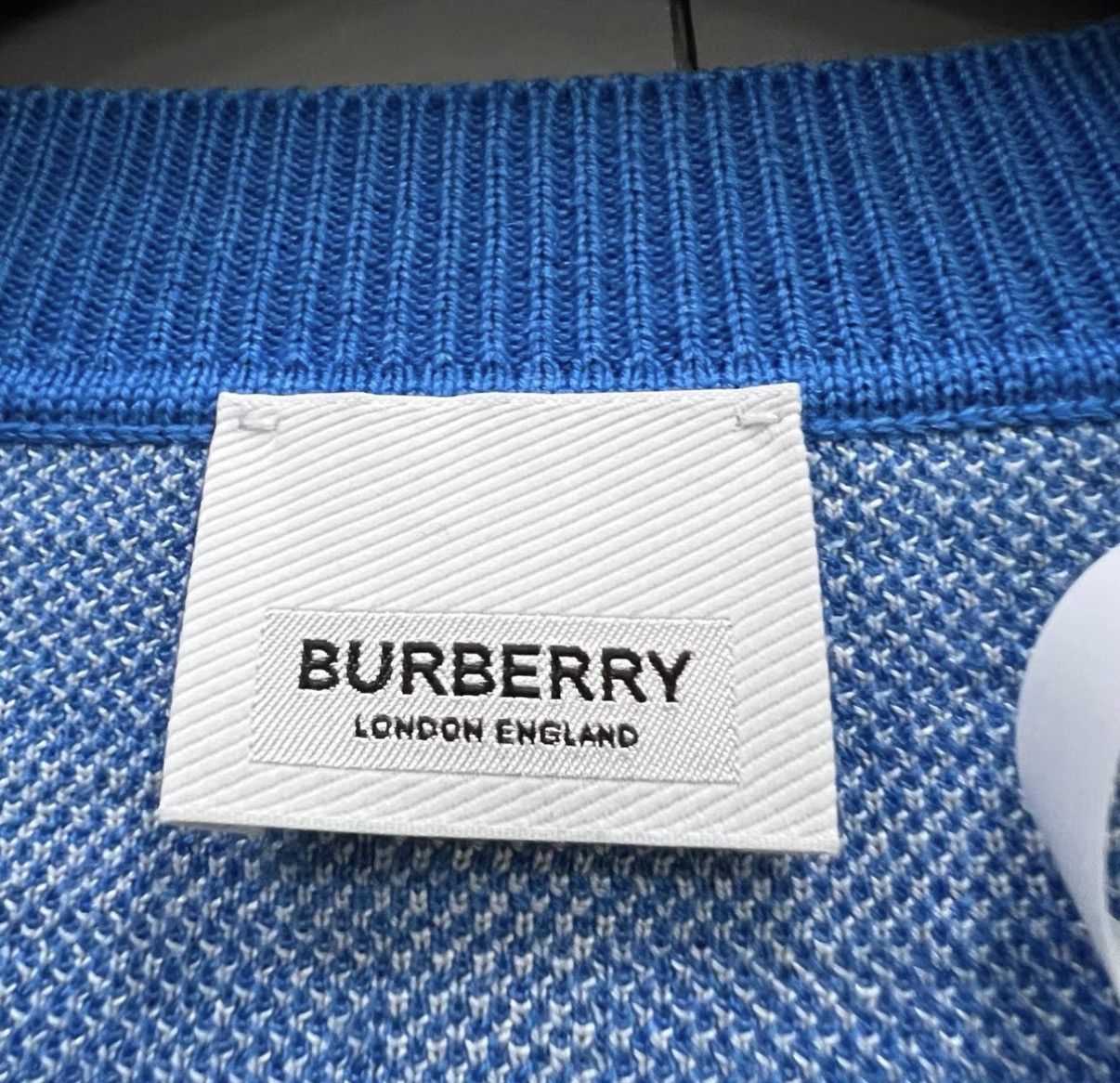 Burberry Burberry Blue Check Knit Short-Sleeve Top J41 Size US L / EU 52-54 / 3 - 4 Thumbnail