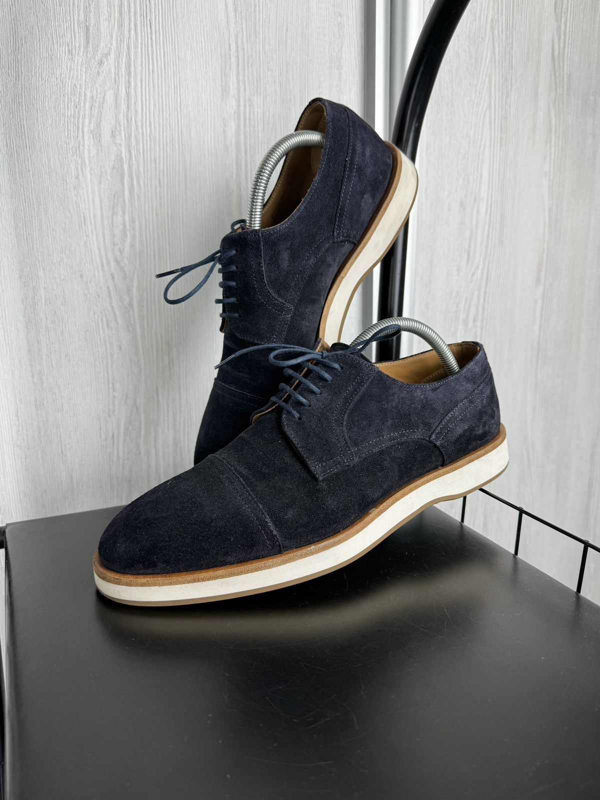 Hugo Boss Boss Hugo Boss Men's Oracle Derby blue suede Size US 8.5 / EU 41-42 - 12 Thumbnail