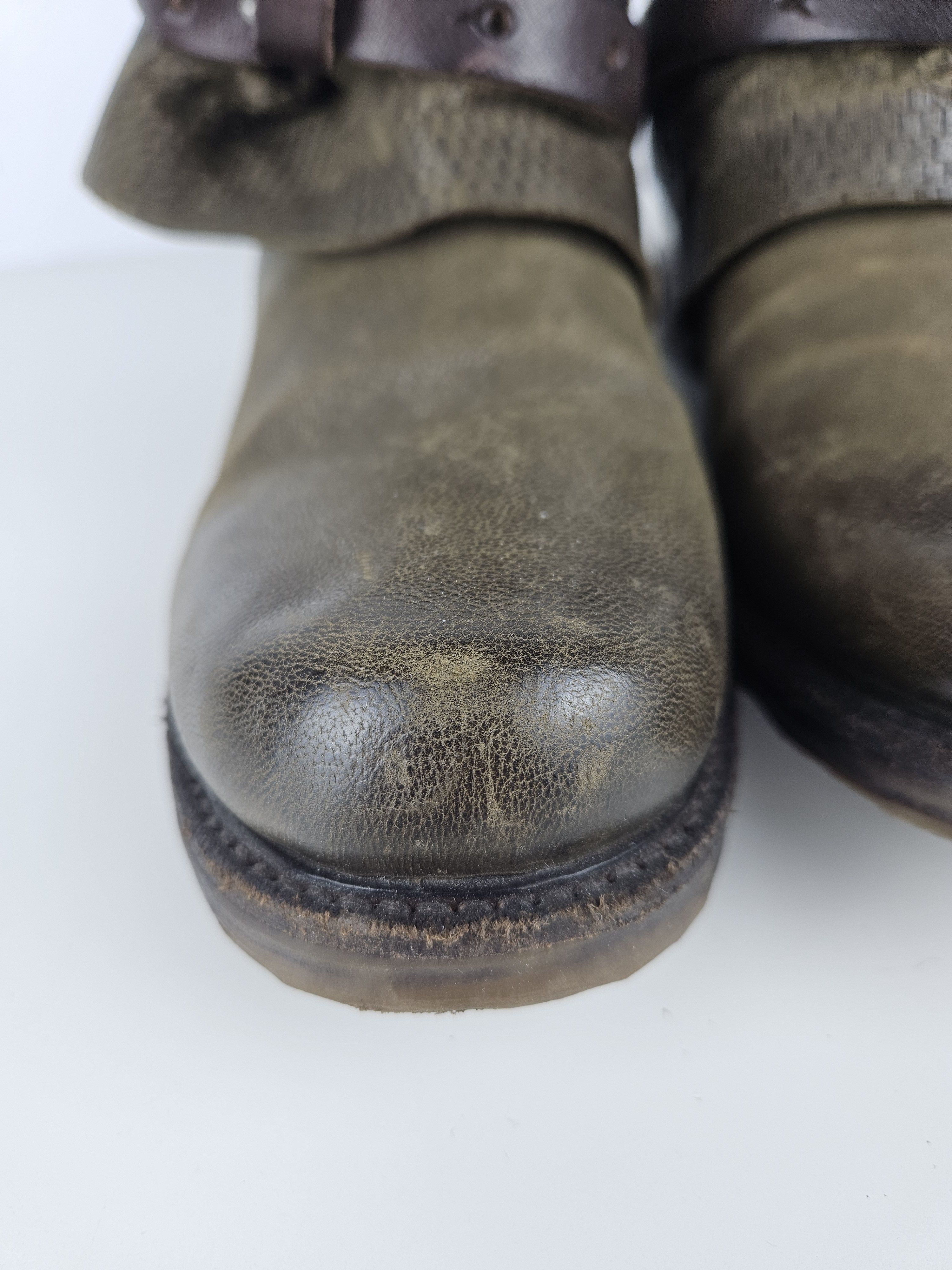 A.S.98 Archive AS98 olive leather bondage side zip ankle boots Size US 10 / IT 40 - 16 Thumbnail