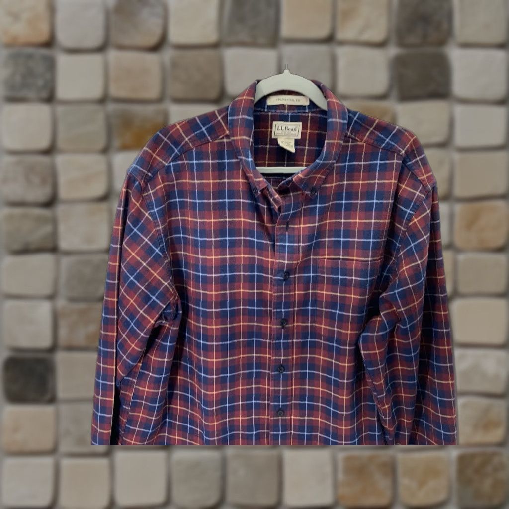 Vintage VINTAGE LL Bean Flannel Shirt Men XL Tall Blue Red Plaid Button Long Sleeve Cotton Size US XL / EU 56 / 4 - 1 Thumbnail