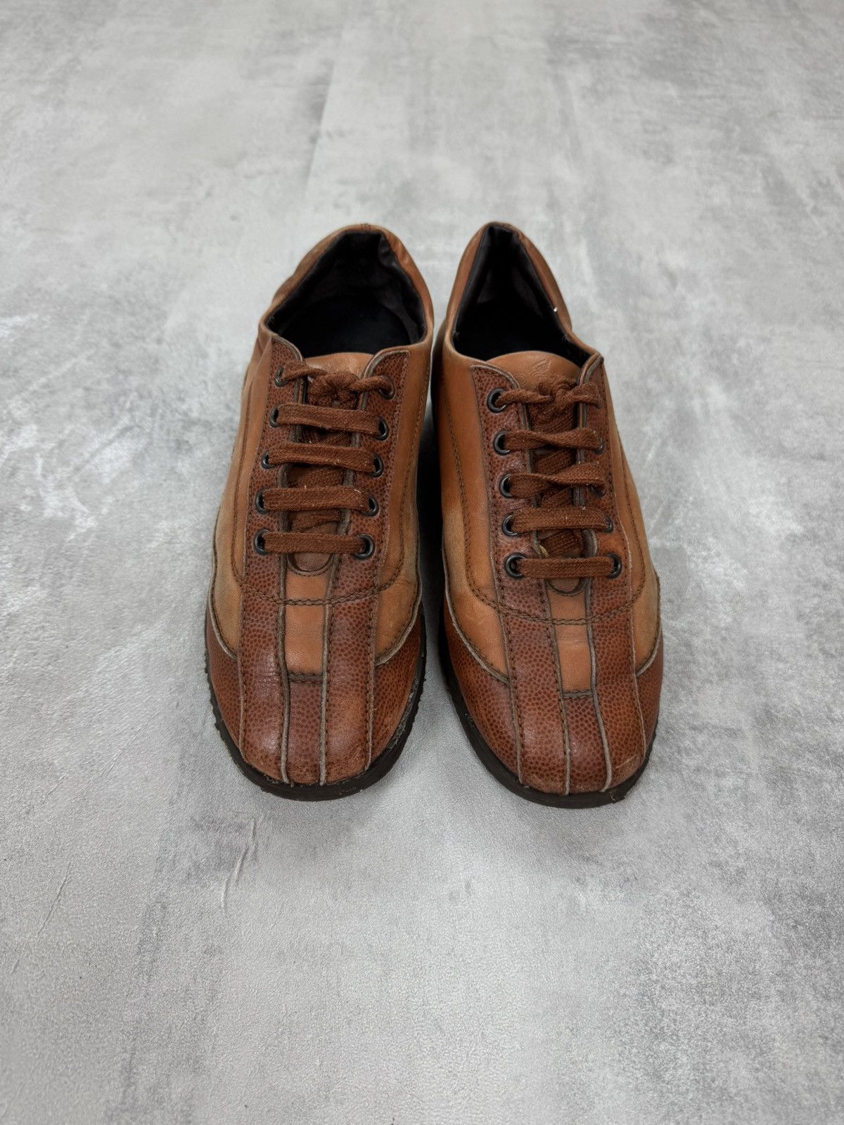 Hogan Hogan Womens Leather Brown Low Top Sneakers Vintage Size 36 Size US 6 / IT 36 - 2 Thumbnail
