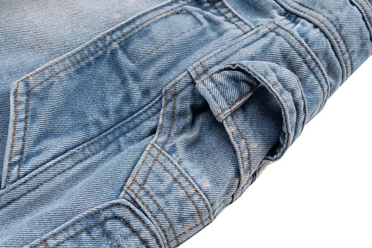 Japanese Brand × Jean Washed Distressed Tassel Quarter Jeans Shorts Size US 33 - 8 Thumbnail