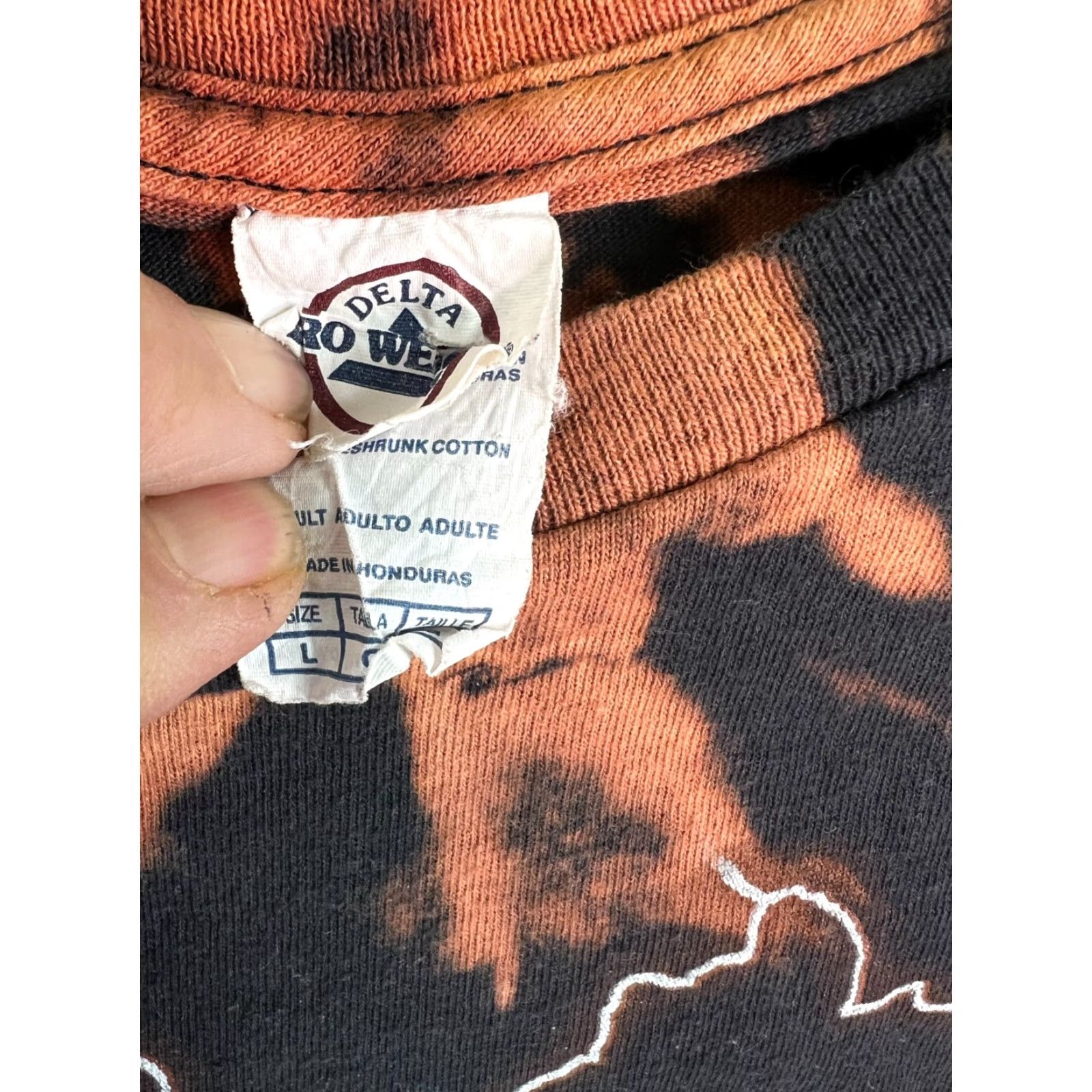 Delta Popeye Rock Will Never Die Mens Black Reverse Tie Dye Graphic T Shirt Size L Size US L / EU 52-54 / 3 - 5 Thumbnail