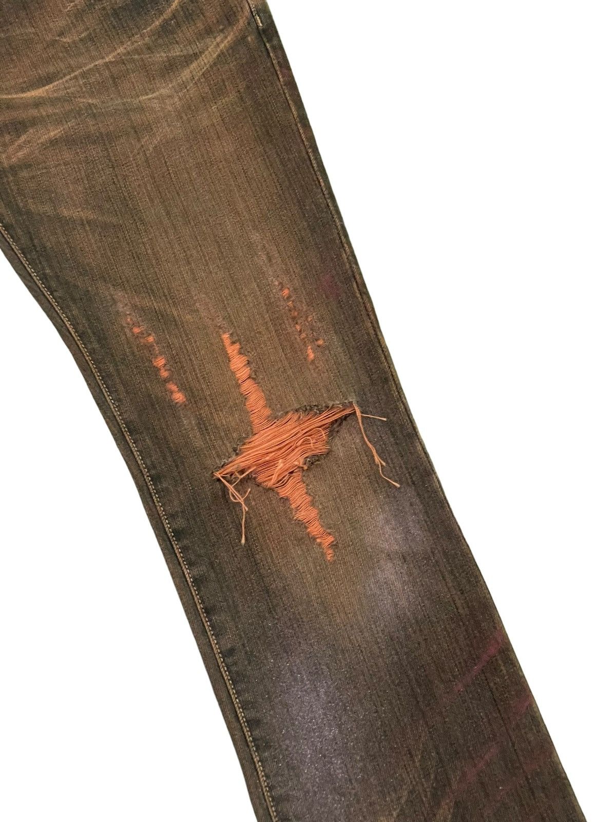 Japanese Brand Flare Jeans Tornado Mart Faded Distress Slim Mud Wash 8🟦7 Size US 30 / EU 46 - 7 Thumbnail