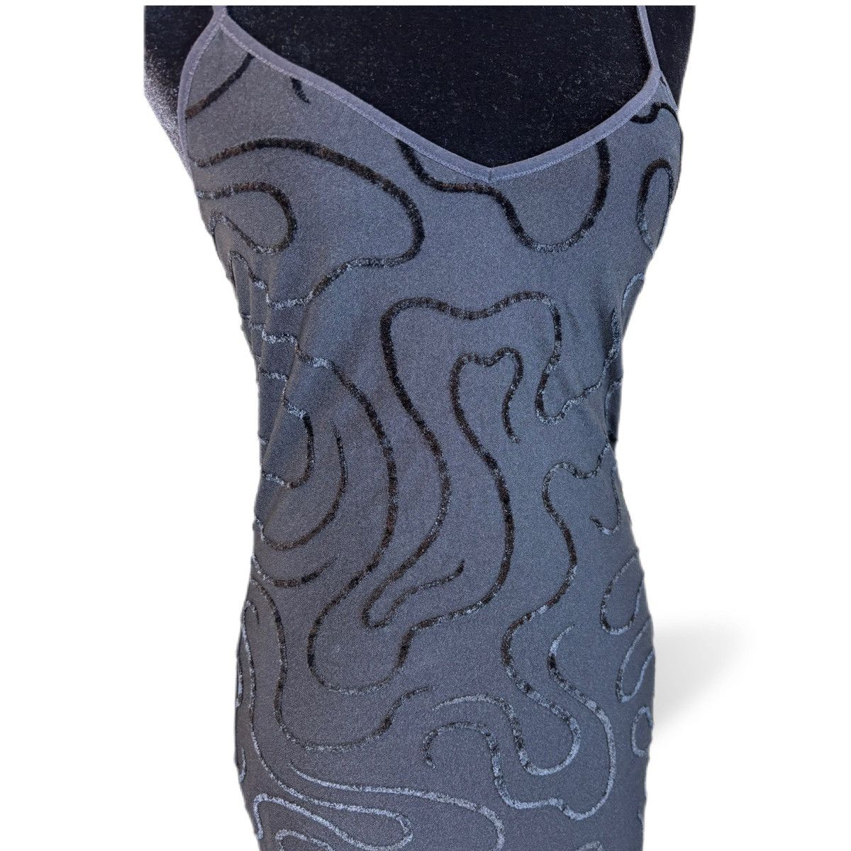 Versus Versace × Vintage Vintage Versus by Gianni Versace Black Velvet Midi Dress Size S / US 4 / IT 40 - 6 Thumbnail