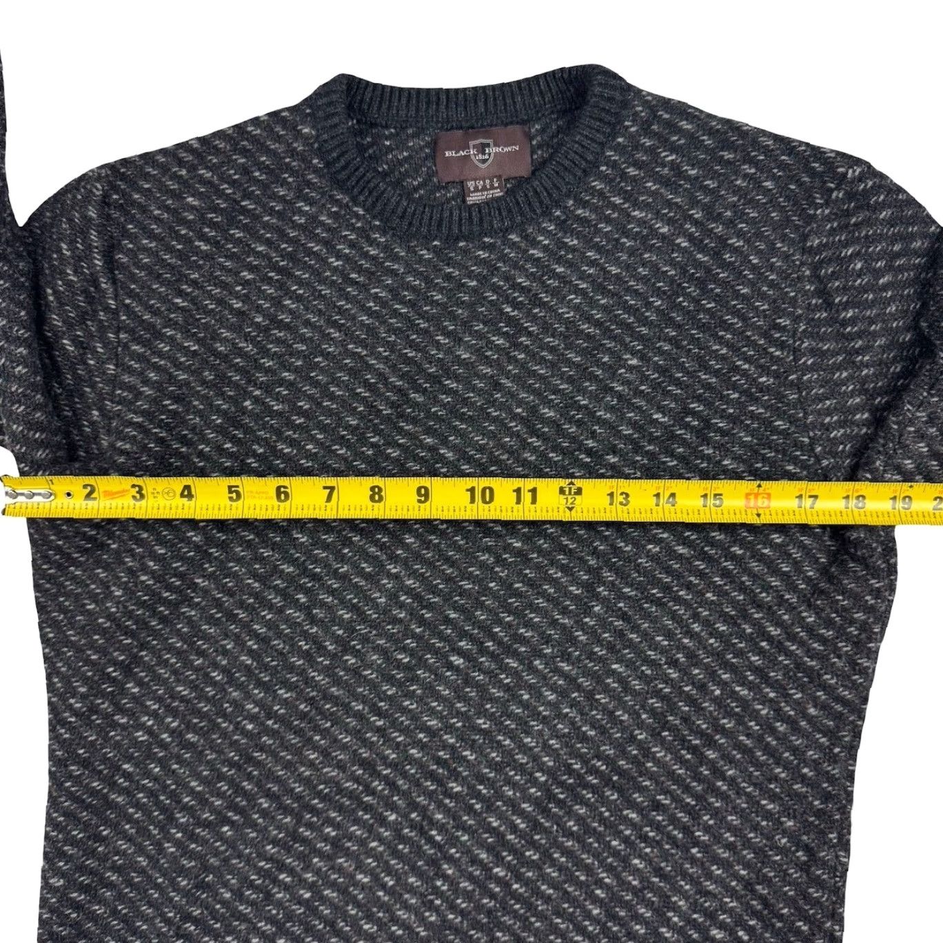 Vintage Black Brown 1826 Men’s Lambs Wool Chunky Knit Pullover Sweater Blue Small Size US S / EU 44-46 / 1 - 6 Thumbnail