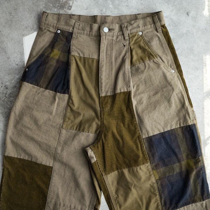 Comme des Garcons Homme NWT 25AW COMME des GARCONS HOMME Patchwork Pants Brown S Size US 33 - 3 Thumbnail
