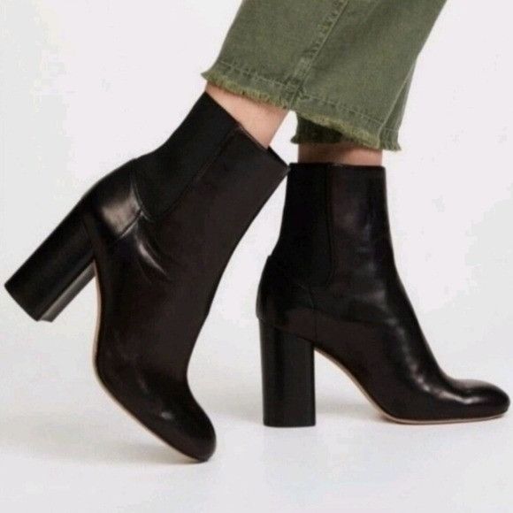 Rag & Bone Rag & Bone Agnes Ankle Leather Block Heel Boots - Black Size US 8.5 / IT 38.5 - 2 Thumbnail