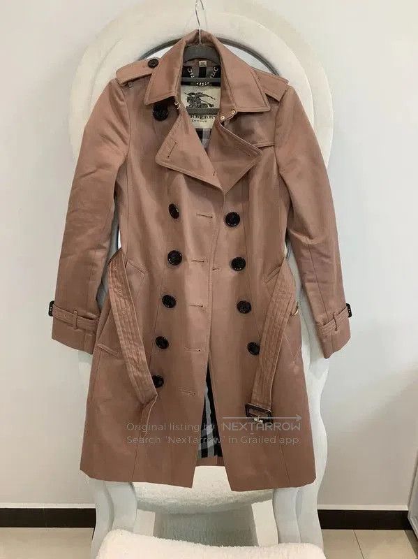 Burberry Burberry XS Pink Cotton Women's Trench Coat. Size XS / US 0-2 / IT 36-38 - 1 Thumbnail
