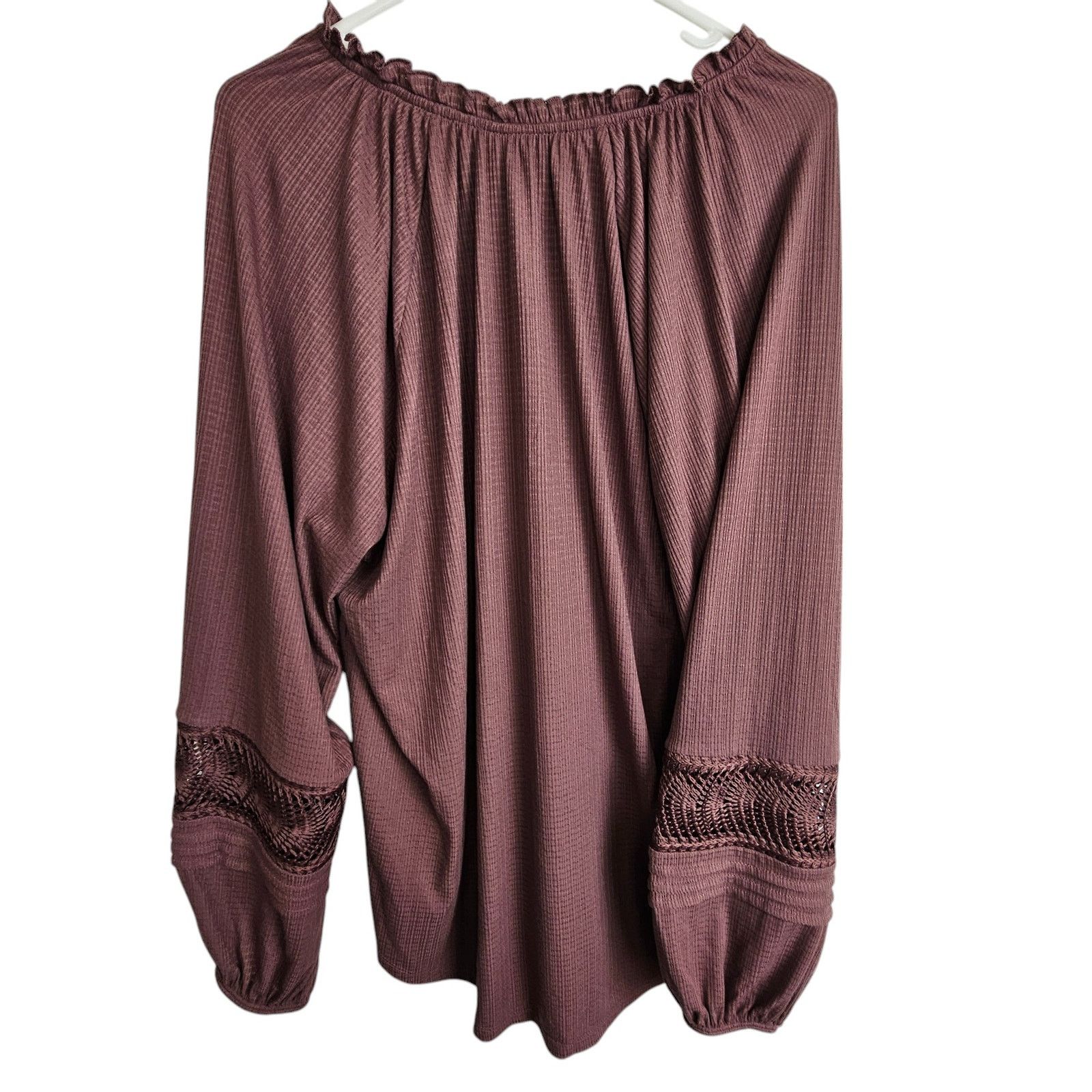 Torrid Torrid Womens Textured Crochet V-Neck Blouse Plus Size 1X Size XL / US 12-14 / IT 48-50 - 10 Thumbnail