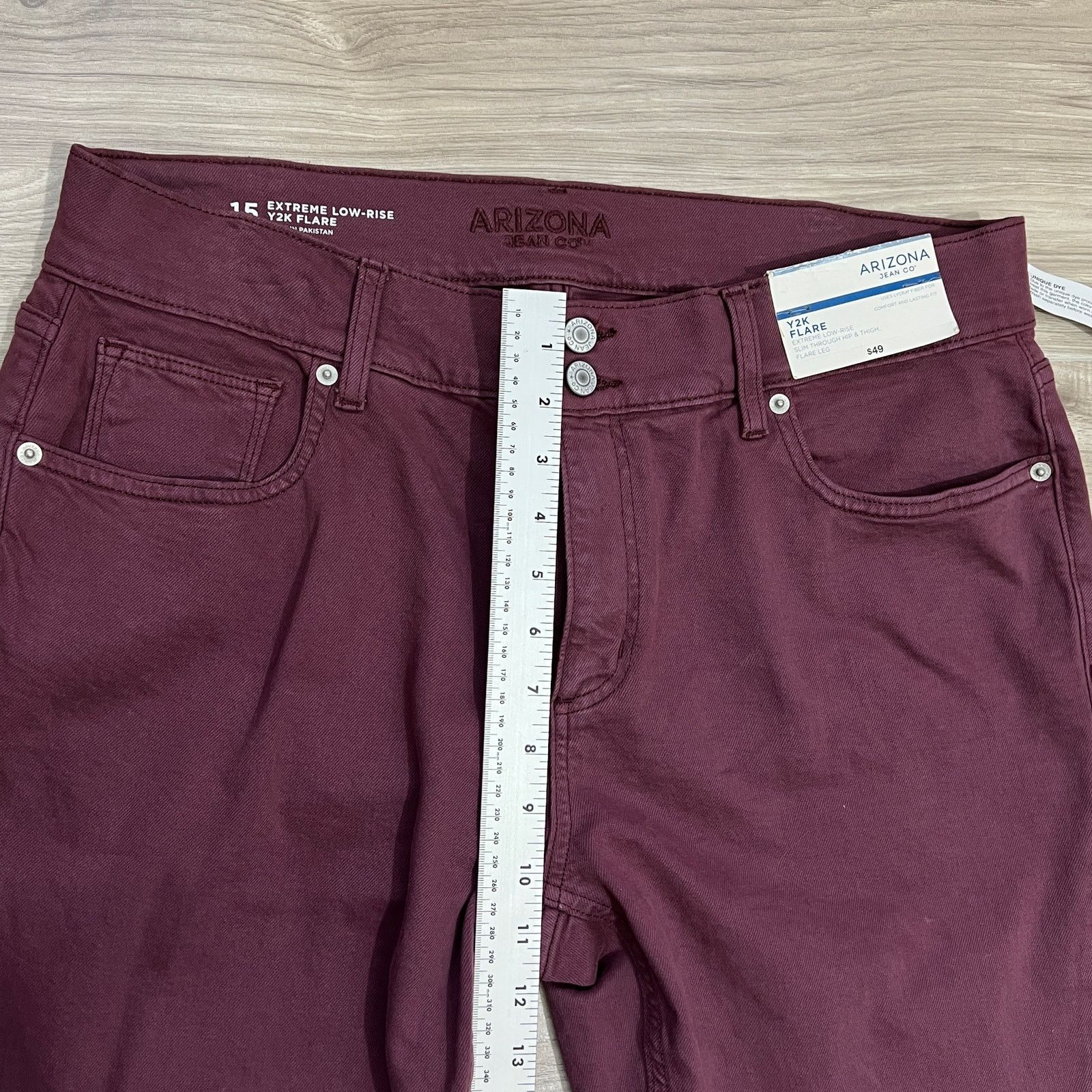 Arizona Jean Co. Arizona Jean Co Y2K Flare Extreme Low Rise Purple Jeans 15 Size 36" / US 14 / IT 50 - 5 Thumbnail