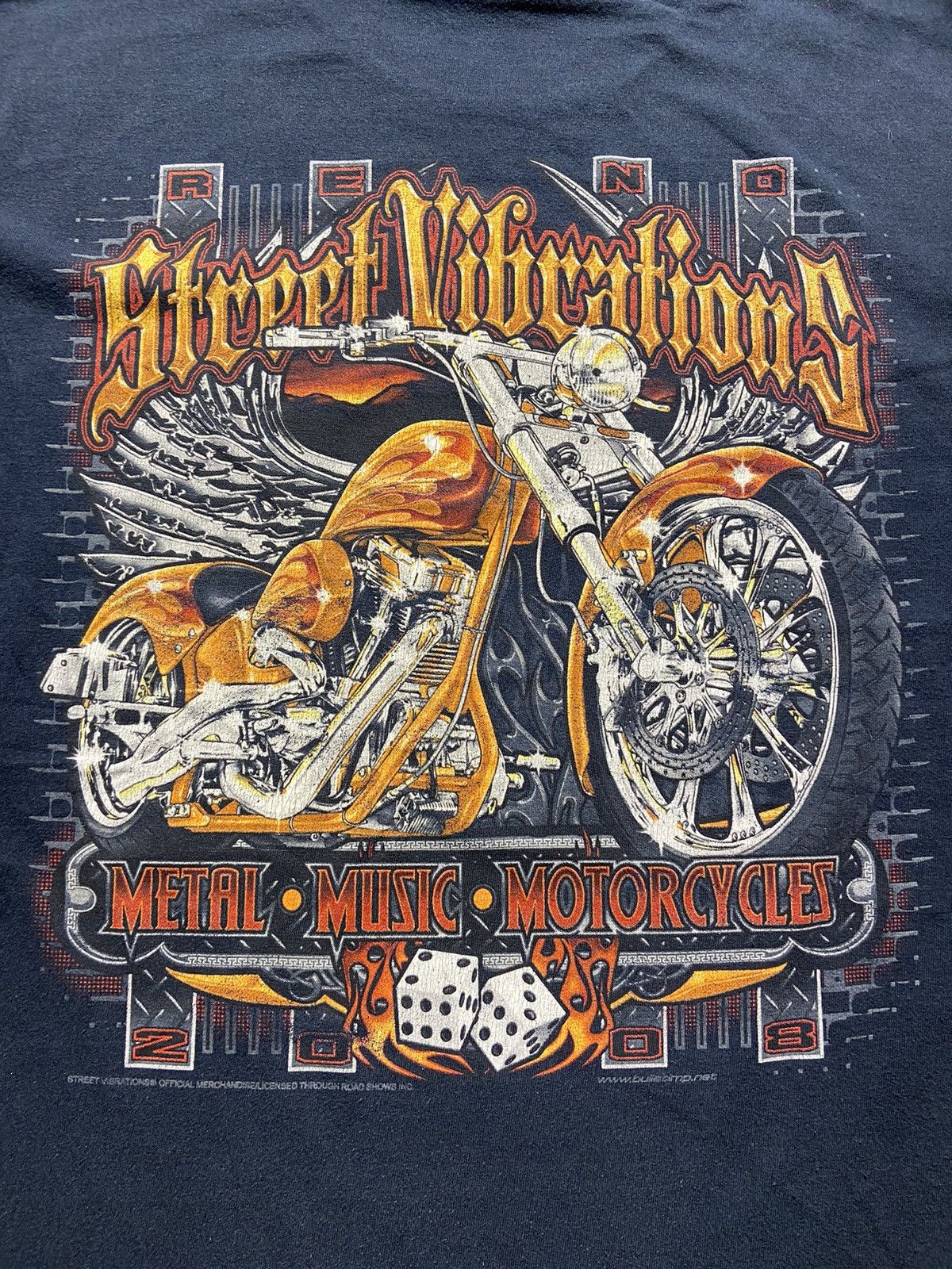 Fruit Of The Loom Vintage 2008 street vibrations chopper tee Size US XL / EU 56 / 4 - 9 Thumbnail