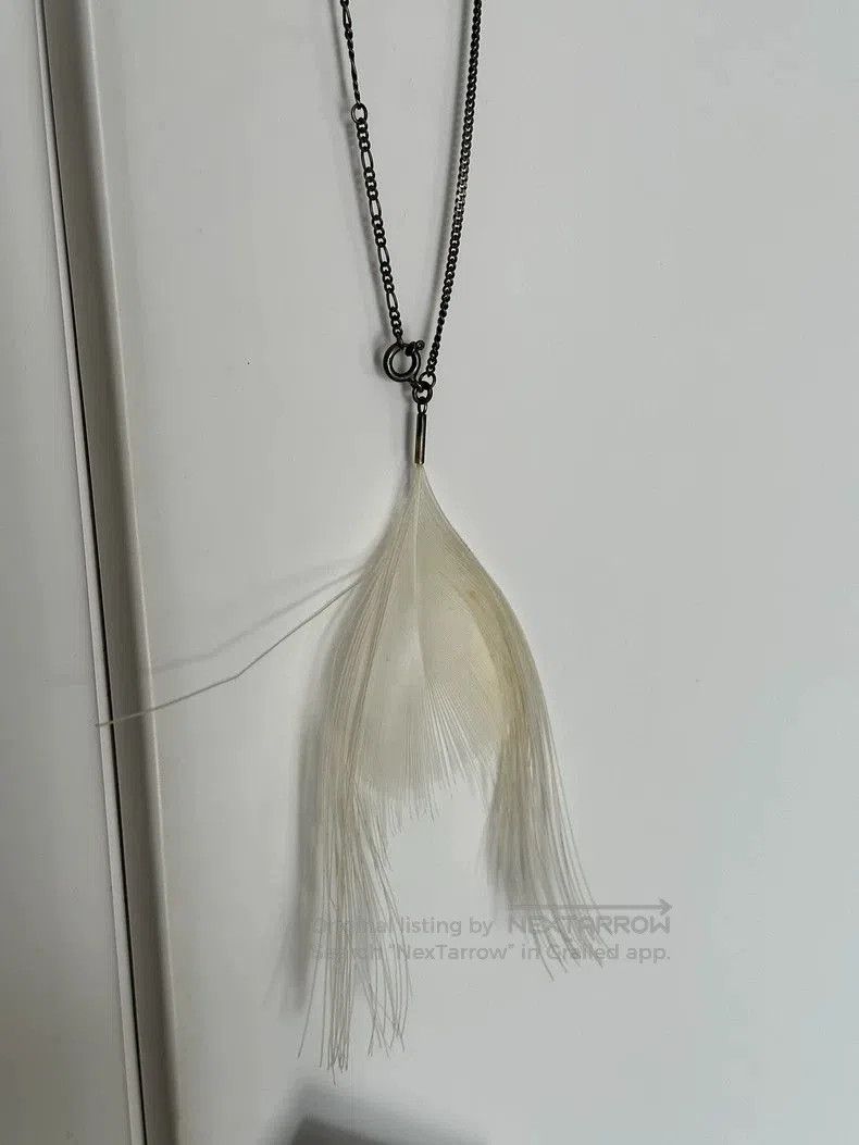 Ann Demeulemeester ann demeulemeester Feather necklace White silver pendant ch Size ONE SIZE - 4 Thumbnail