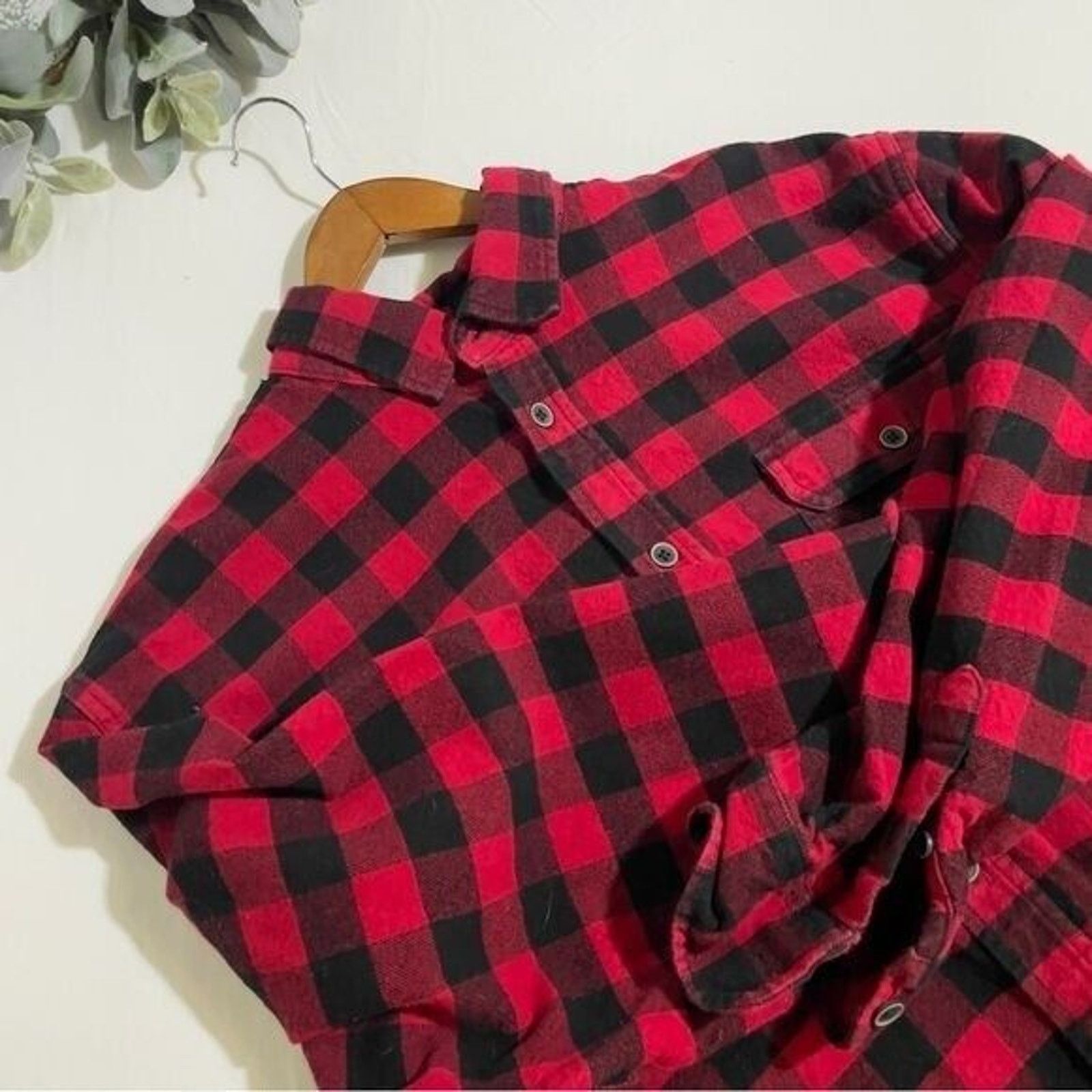 Other Jachs Brawny Buffalo Plaid Red Black Mens Flannel Shirt 2X Size US XXL / EU 58 / 5 - 4 Thumbnail