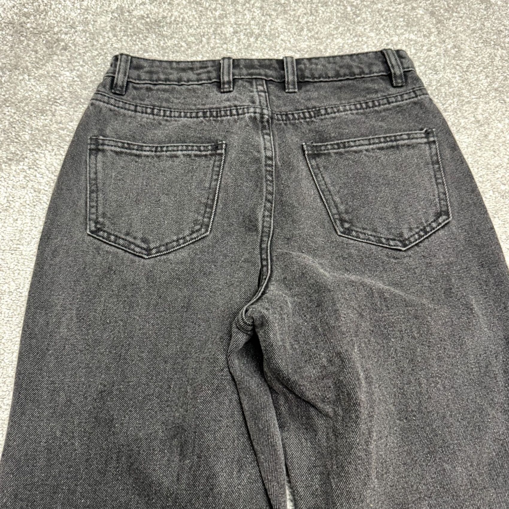 PRINCESS POLLY Princess Polly Denim Jeans Womens 4 Washed Black High Rise Straight Leg Raw Hem Size 27" / US 4 / IT 40 - 3 Thumbnail
