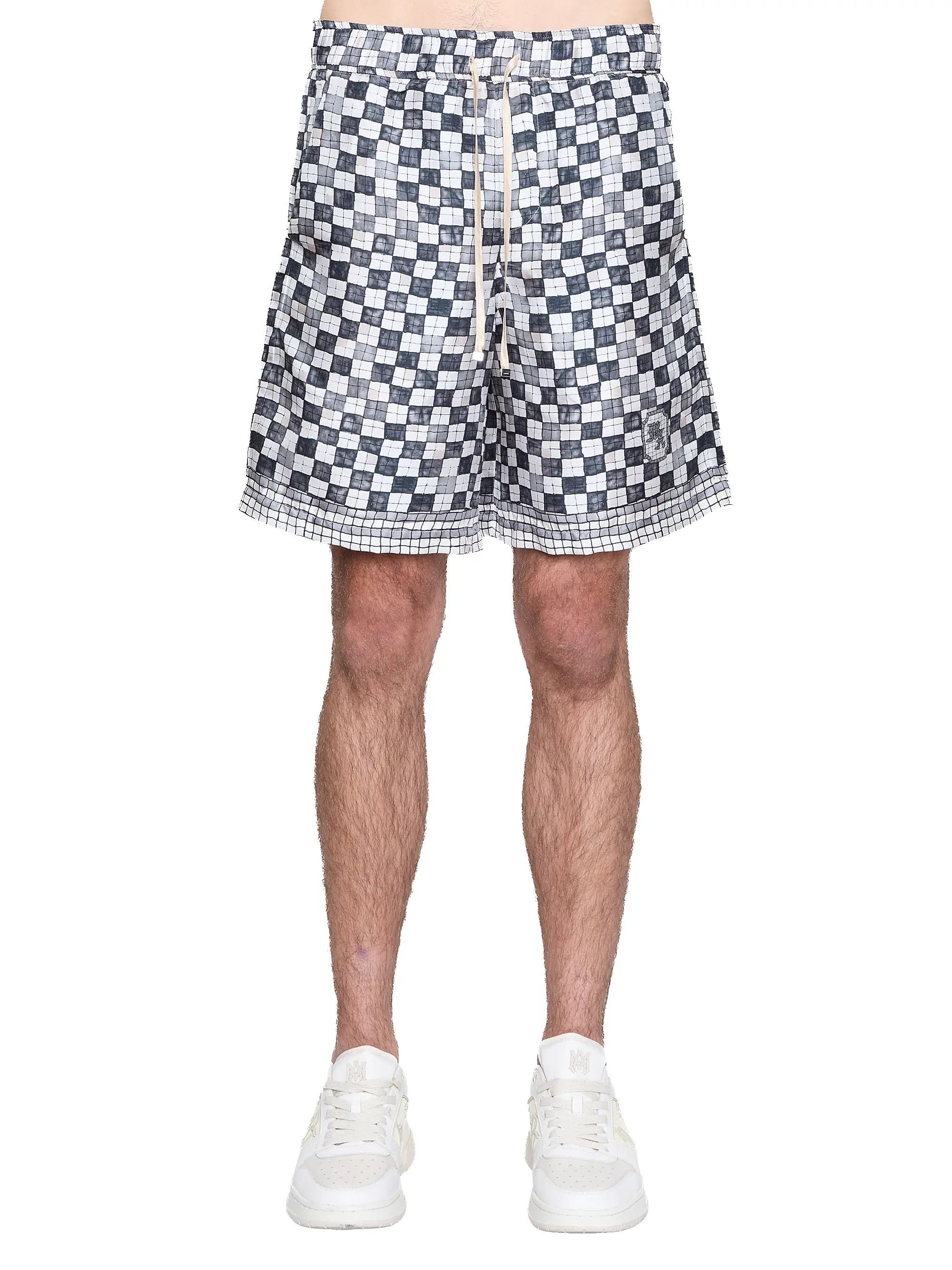 Amiri os11x0526 Chateau Crest Silk Drawstring Shorts in Multicolor Size US 30 / EU 46 - 1 Thumbnail