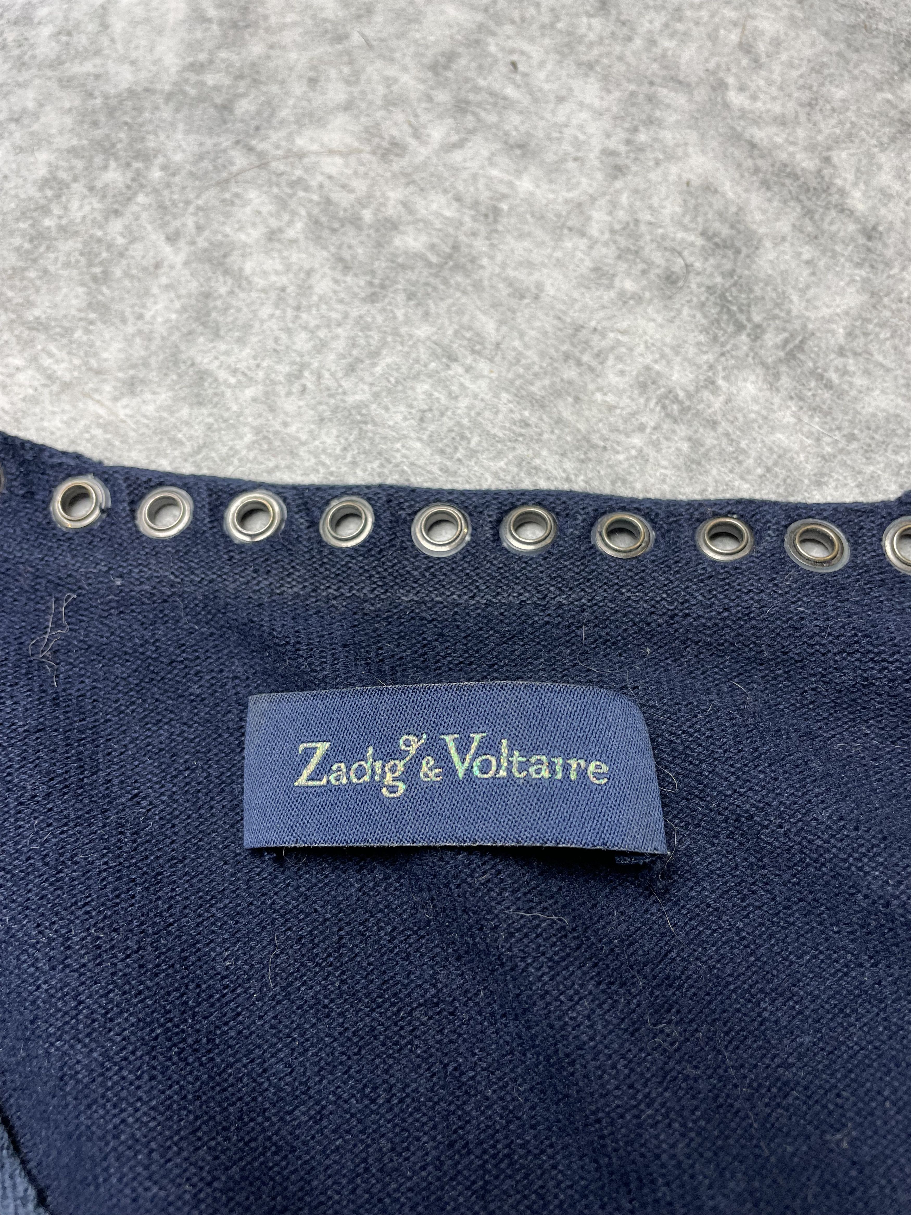 Zadig & Voltaire Zadig & Voltaire Navy Blue Cotton Open Coat Cardigan Size M / US 6-8 / IT 42-44 - 8 Thumbnail