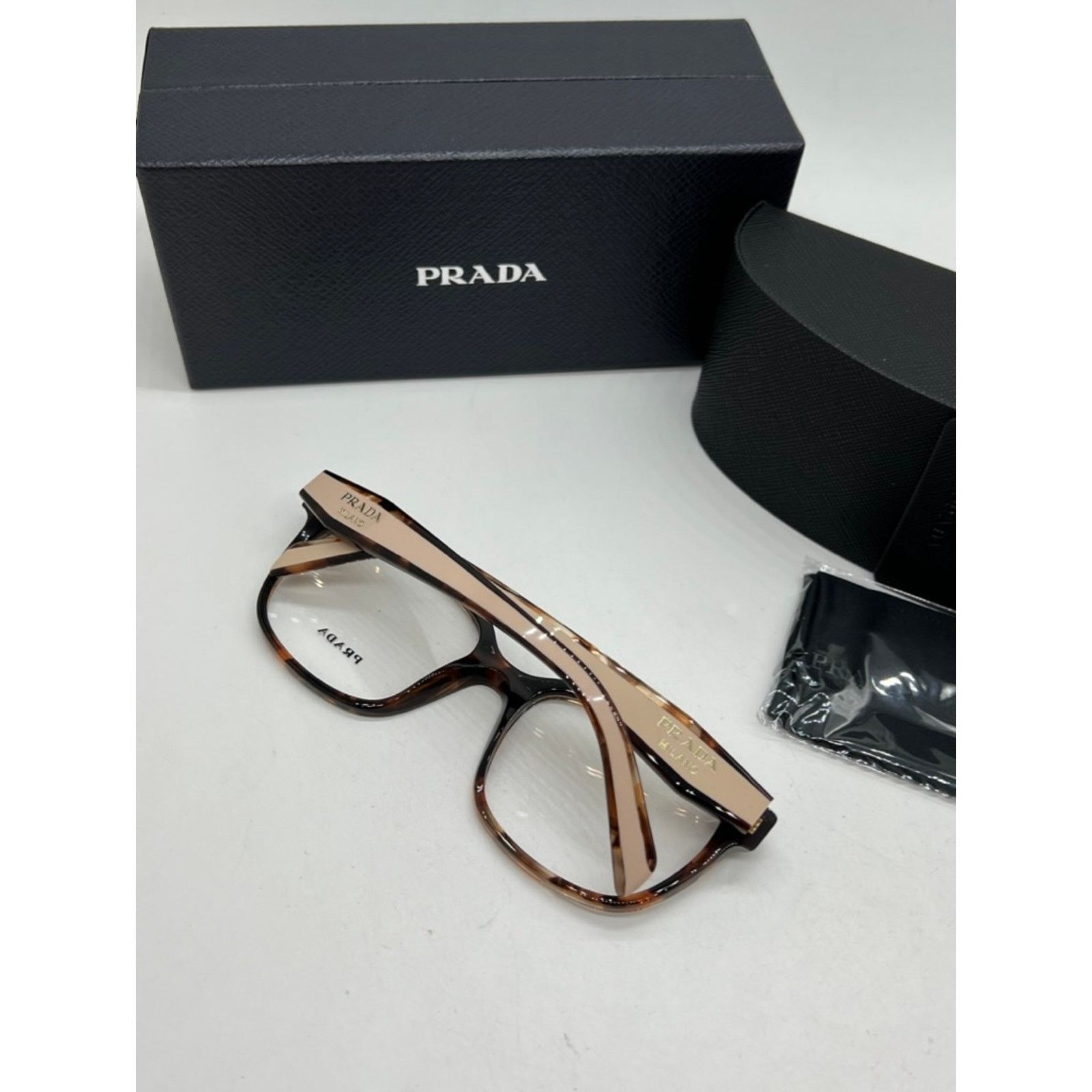 Raf Simons NEW Prada PR17ZV Eyeglasses Frames in Brown Powder Size ONE SIZE - 3 Thumbnail