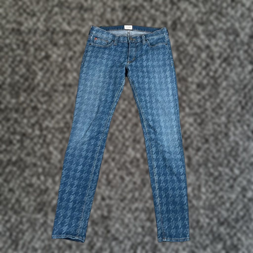 Hudson VINTAGE Hudson Womens Skinny Jeans Size 28 Blue Houndstooth Print Modern 5-Pocket Size 28" / US 6 / IT 42 - 1 Thumbnail
