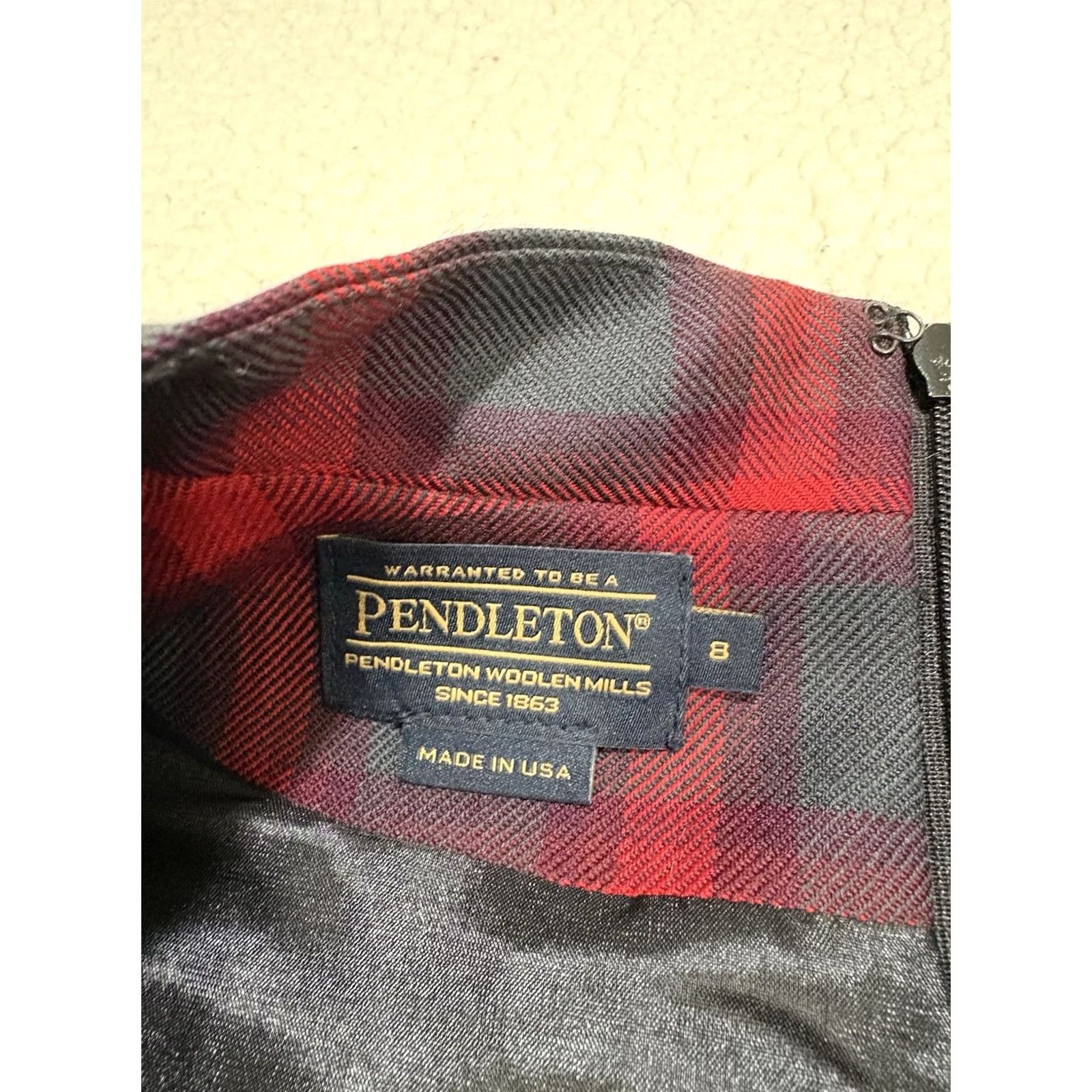 Pendleton Pendleton Dress 100% Virgin Wool Plaid V-Neck Red Midi A-Line Women 8 NWT USA Size M / US 6-8 / IT 42-44 - 3 Thumbnail
