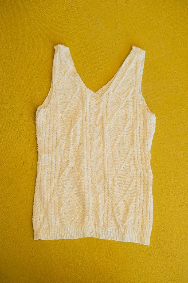 Vintage Cable Knit Tank Top Size M / US 6-8 / IT 42-44 - 1 Thumbnail