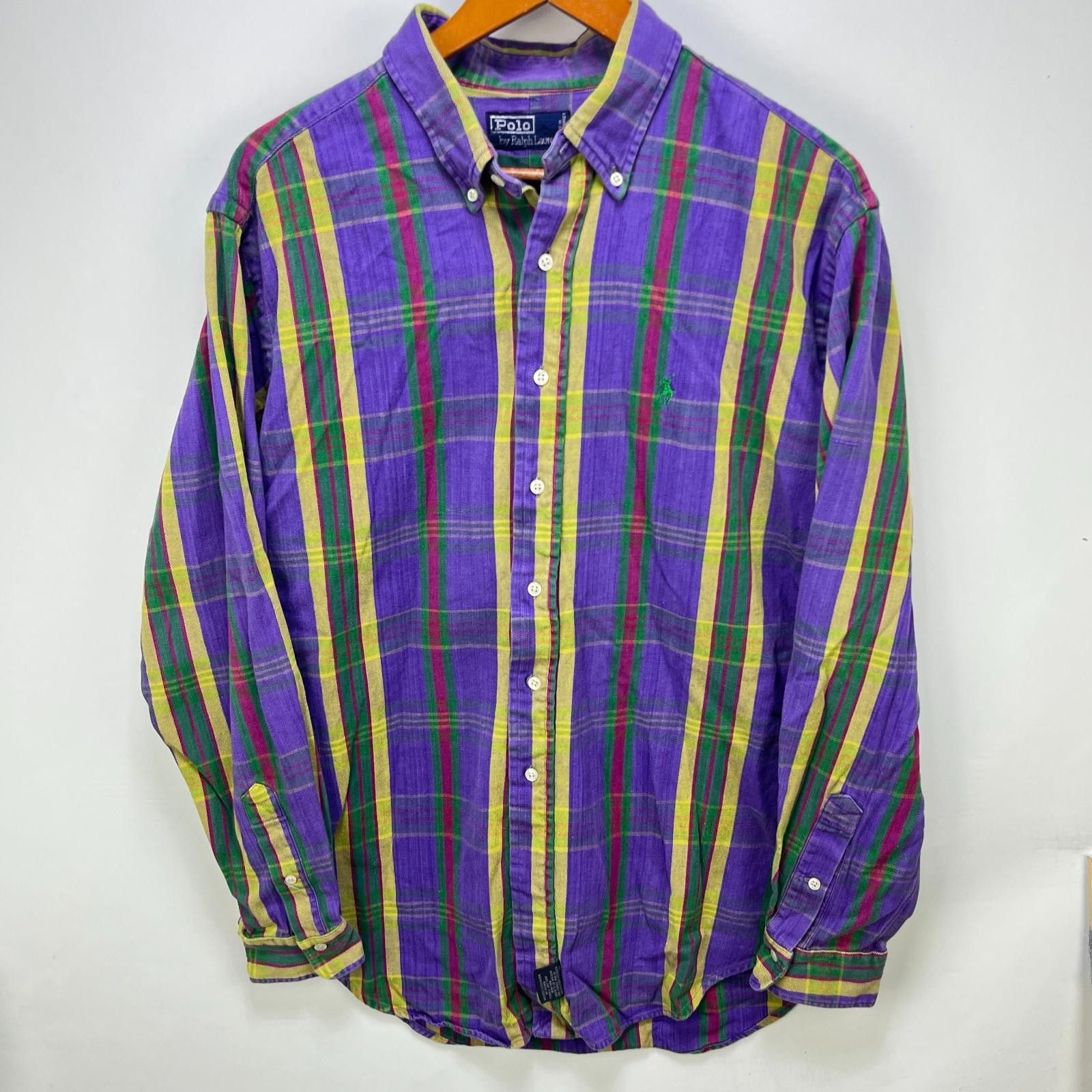 Polo Ralph Lauren Vintage 90s Polo Ralph Lauren Pony Plaid Button-Up Shirt XL Size US XL / EU 56 / 4 - 1 Thumbnail
