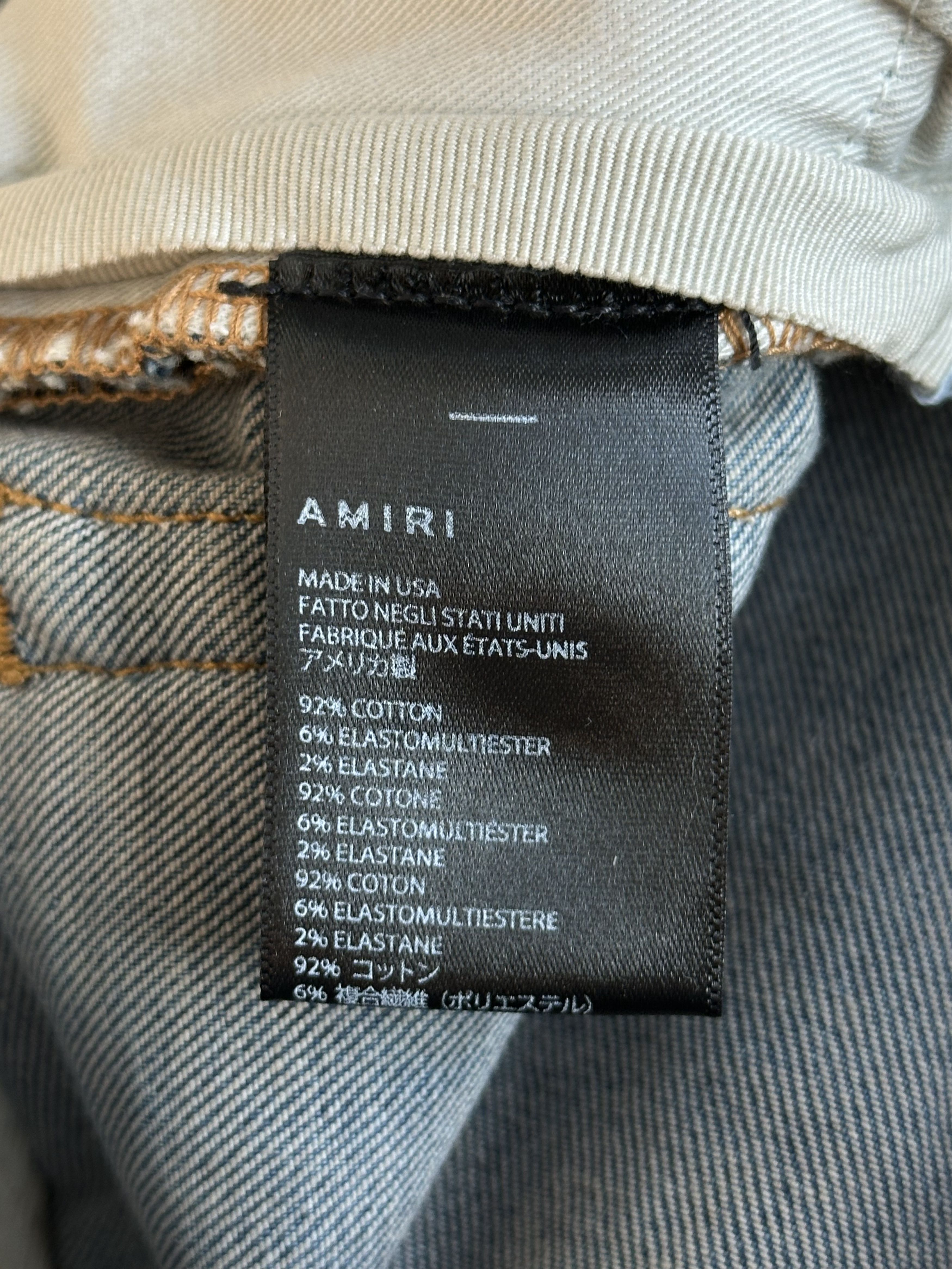Amiri Amiri Clay Indigo Quilted Patch Jeans Size US 31 - 4 Thumbnail