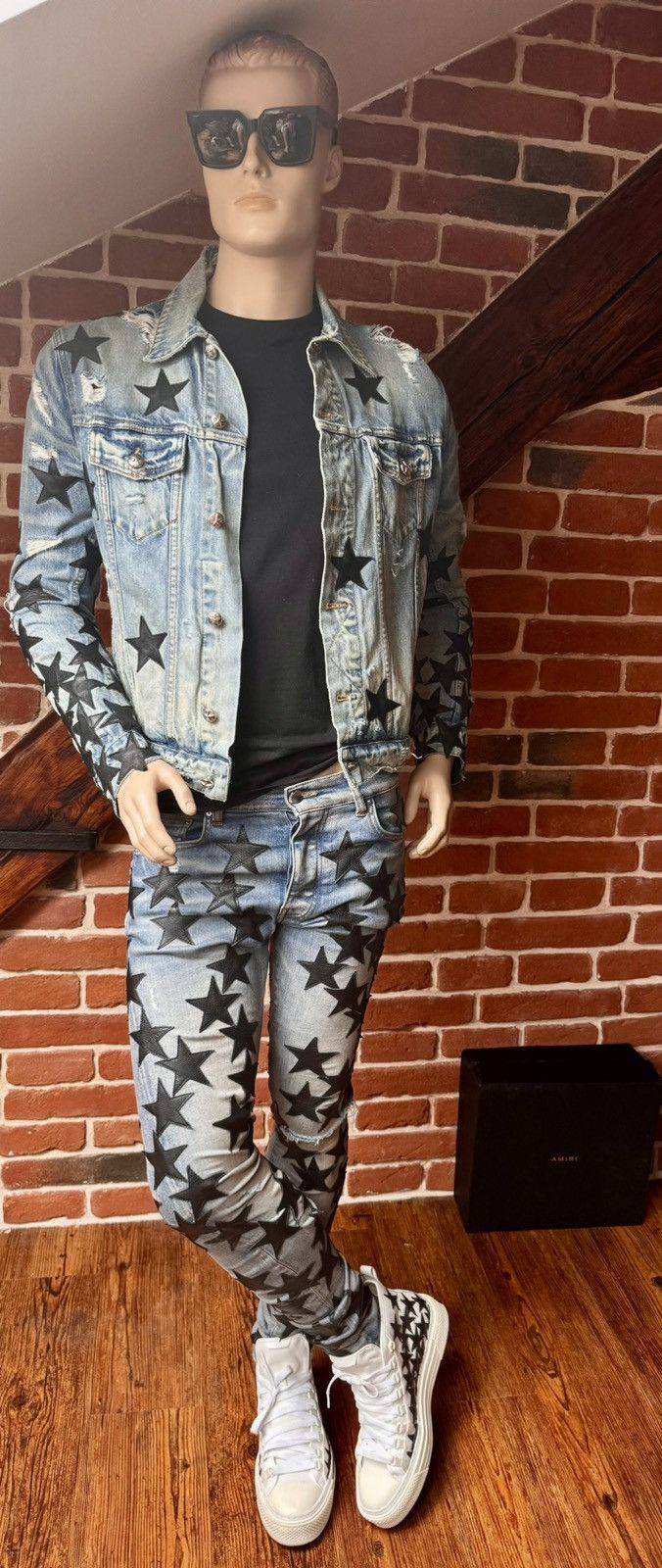 Amiri Amiri Black Stars denim jacket Size US L / EU 52-54 / 3 - 2 Thumbnail