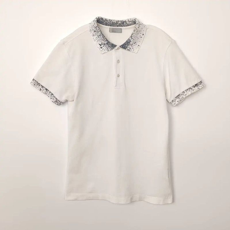 Dior Dior White Cotton Men's Polo Shirt 0089 Size US XS / EU 42 / 0 - 1 Thumbnail