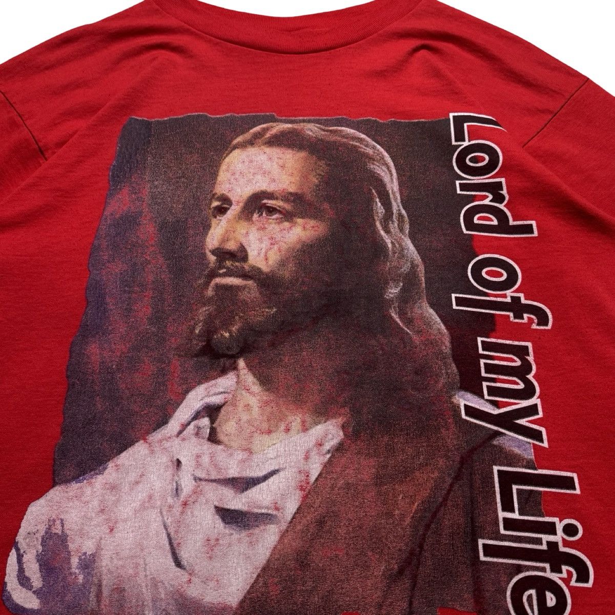 Other Vinta 90s Jesus Rap Tee Lord of My Life Men's L Red ERD Size US L / EU 52-54 / 3 - 3 Thumbnail